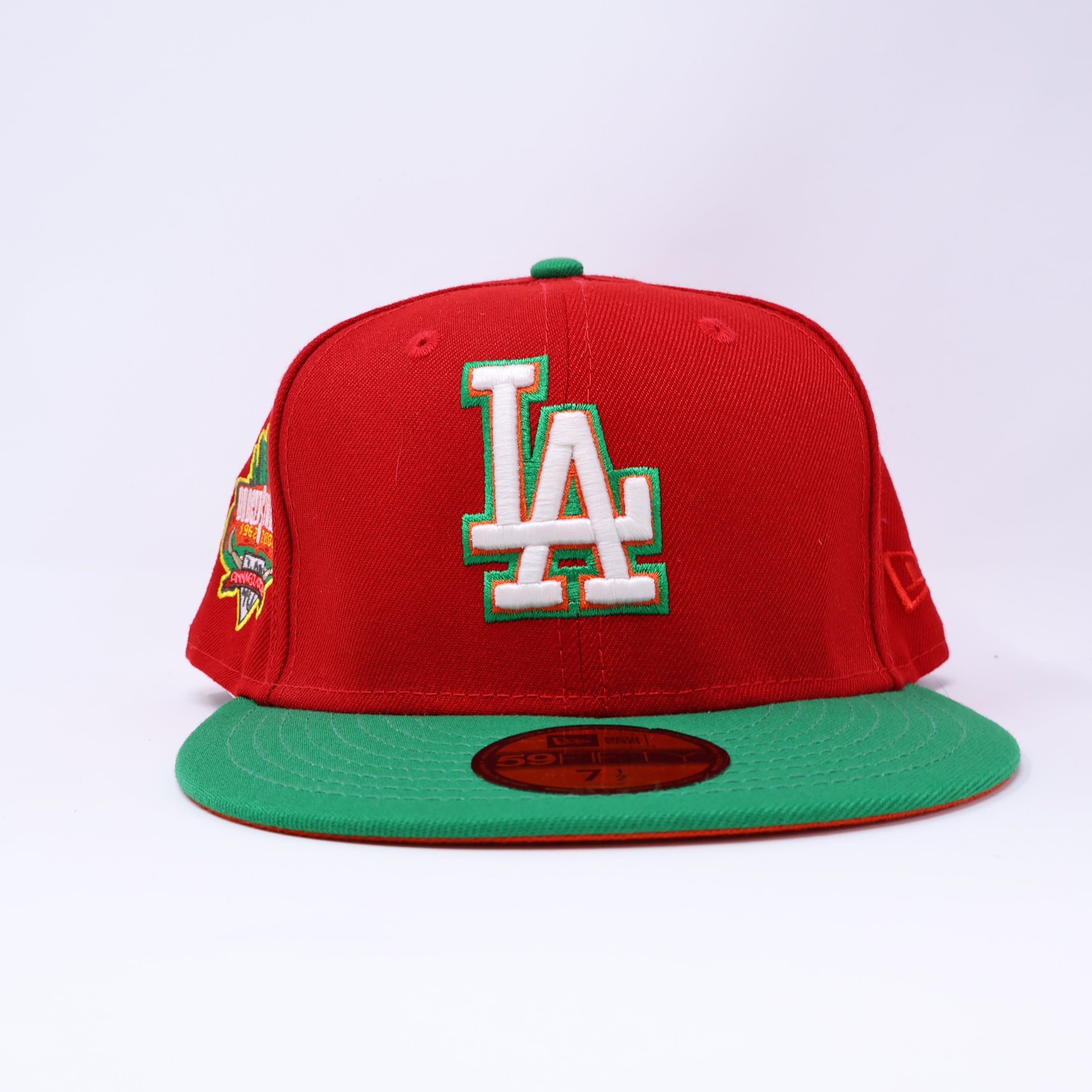 NWT 1/2 Red Los Angeles Dodgers 40th Anniversary 59fifty New Era Fitted Hat Cap