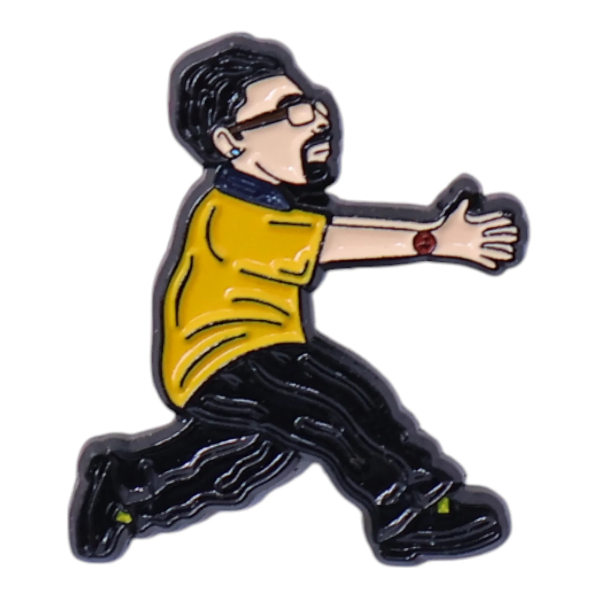 Yellow Shirt Man Graphic Pin