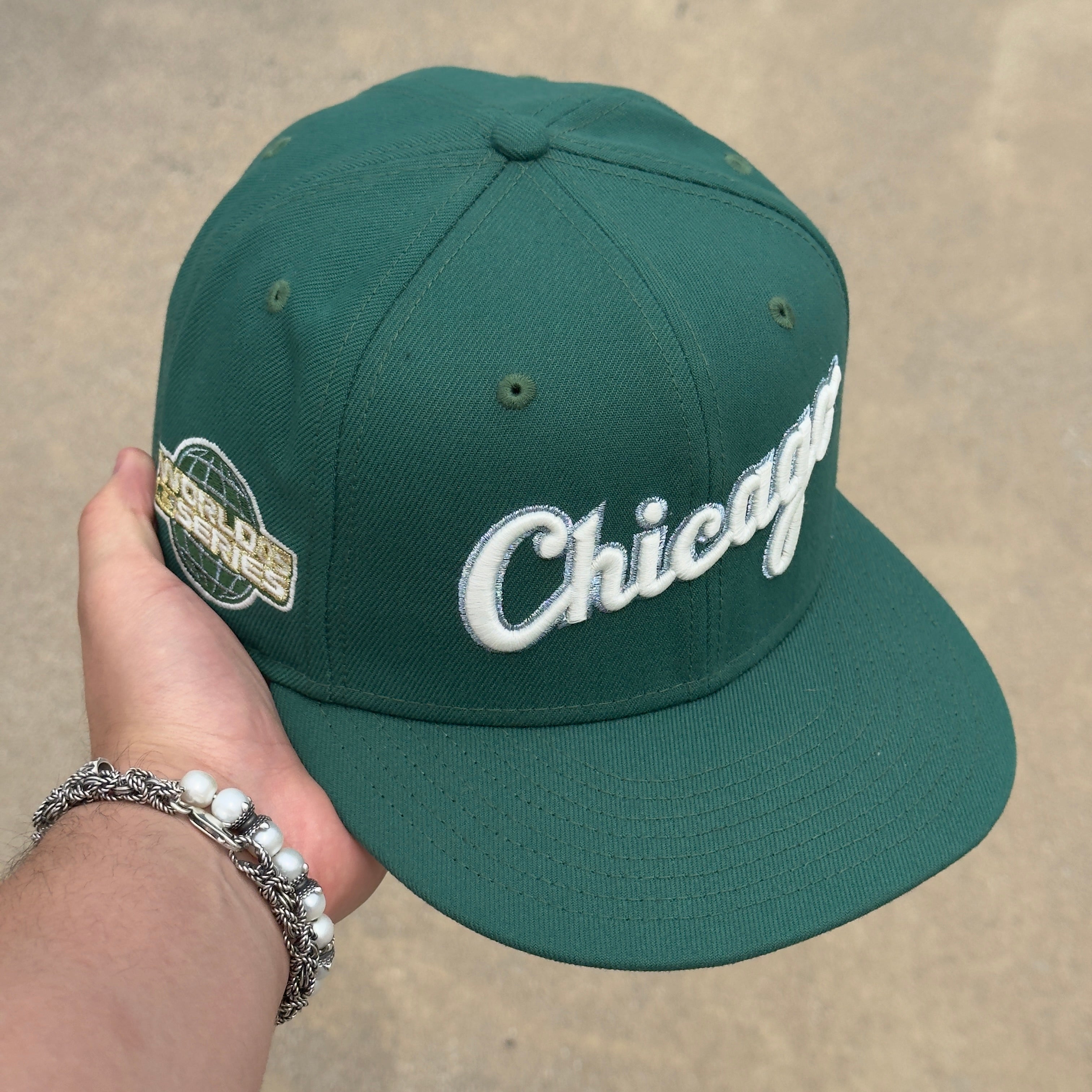 7 3/4 USED Green Chicago White Sox 2005 World Series 59fifty New Era Fitted Hat Cap