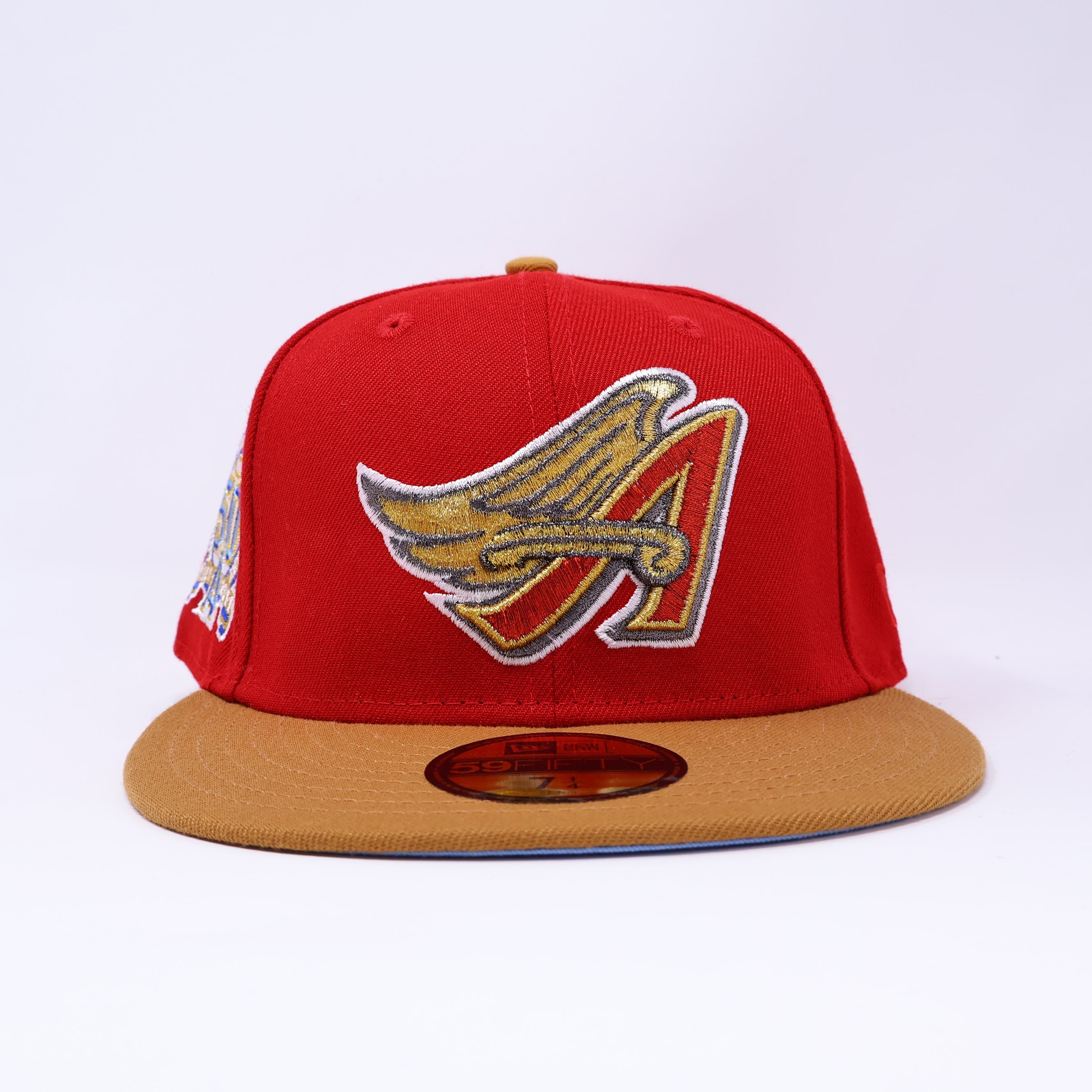 NWT 1/4 Red Los Angeles Angels 50th Anniversary 59fifty New Era Fitted Hat Cap