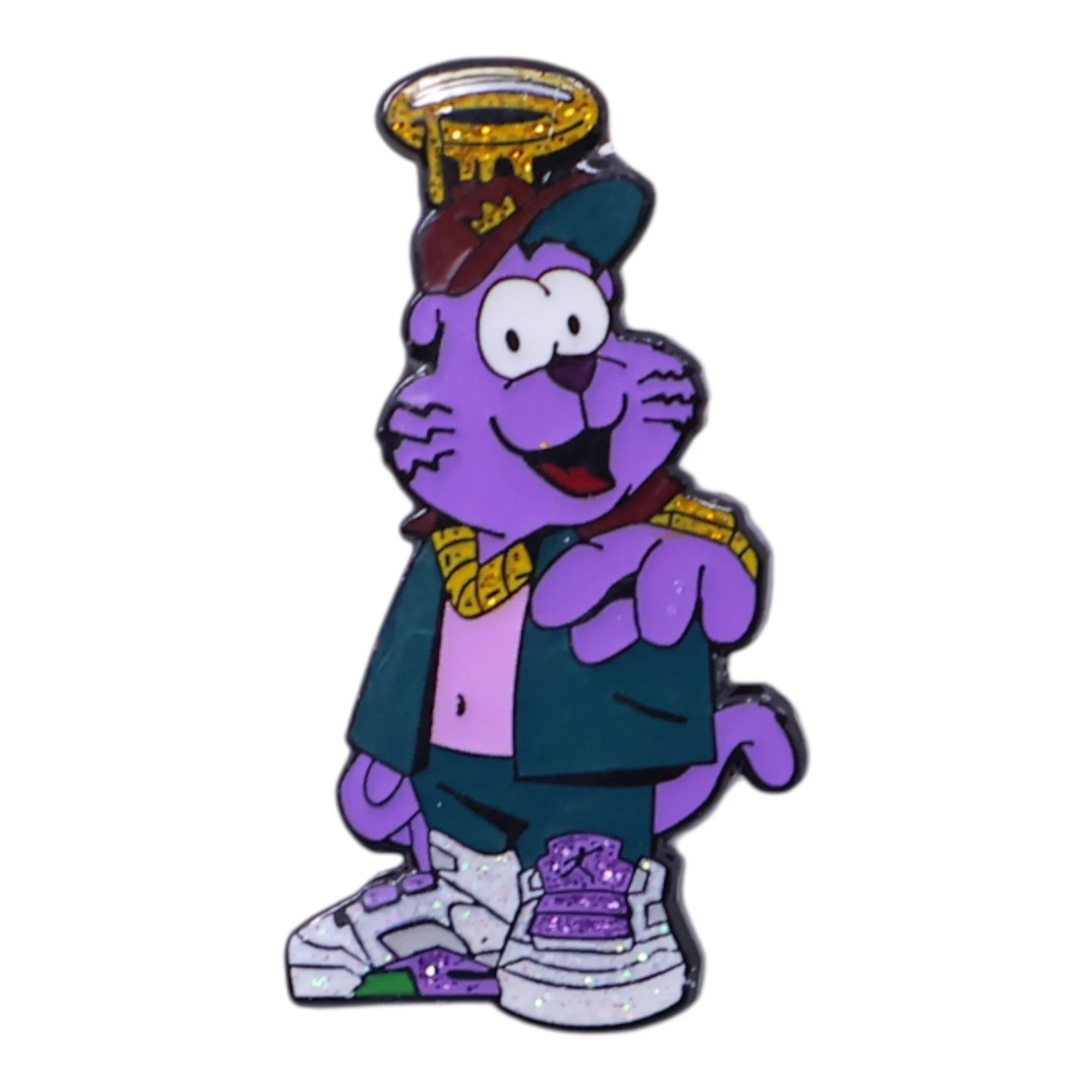 Purple Cat Halo Graphic Pin