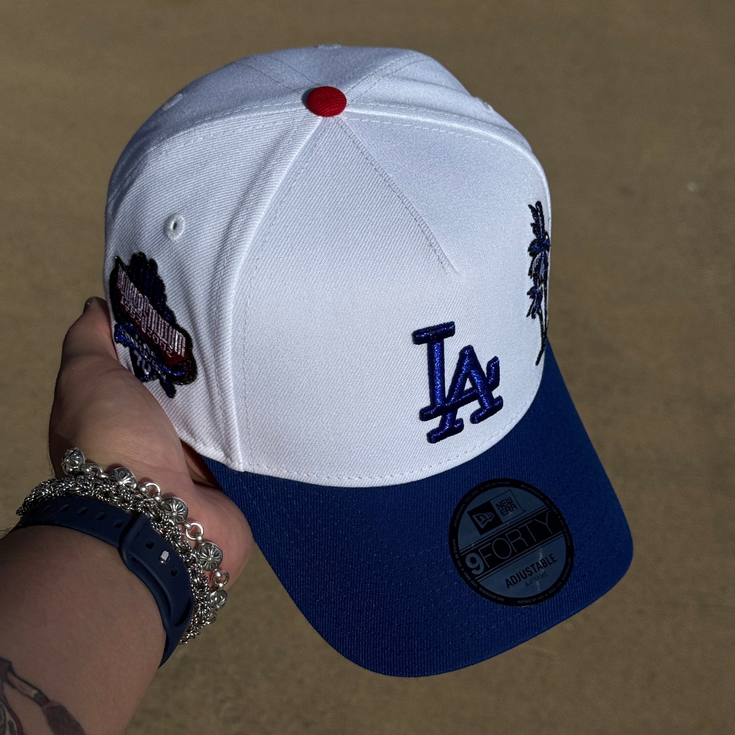 NWT White Los Angeles Dodgers 40th Anniversary 9Forty New Era Adjustable Snapback Hat 5 Panel