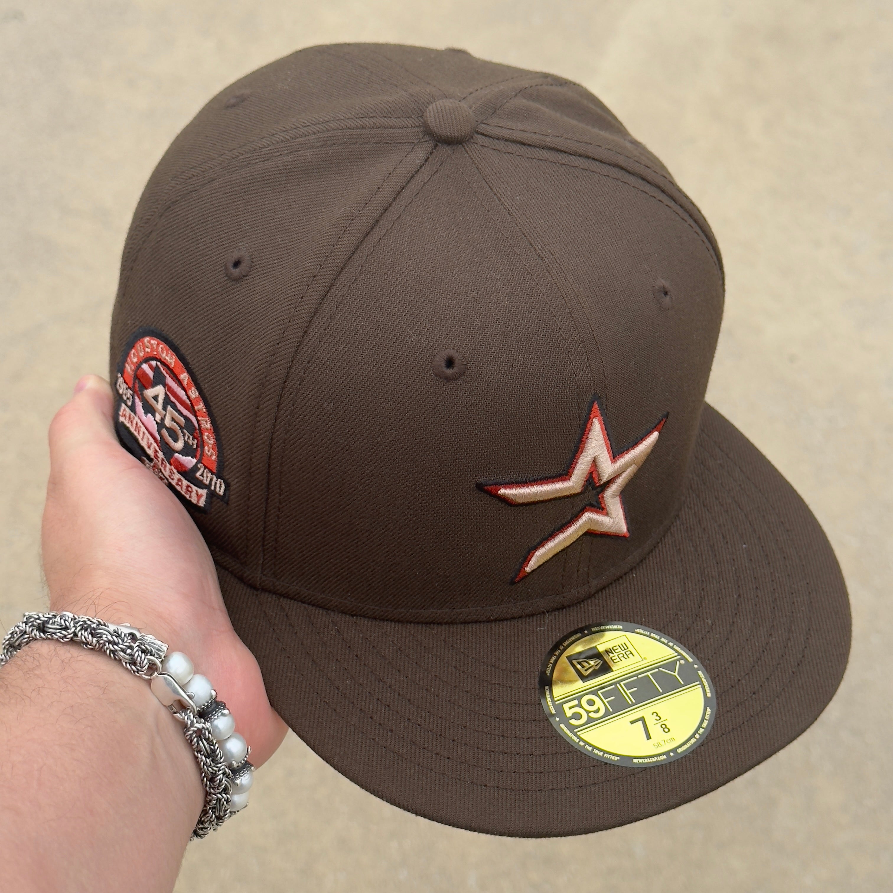 7 3/8 NEW Brown Houston Astros 45th Anniversary 59fifty New Era Fitted Hat Cap