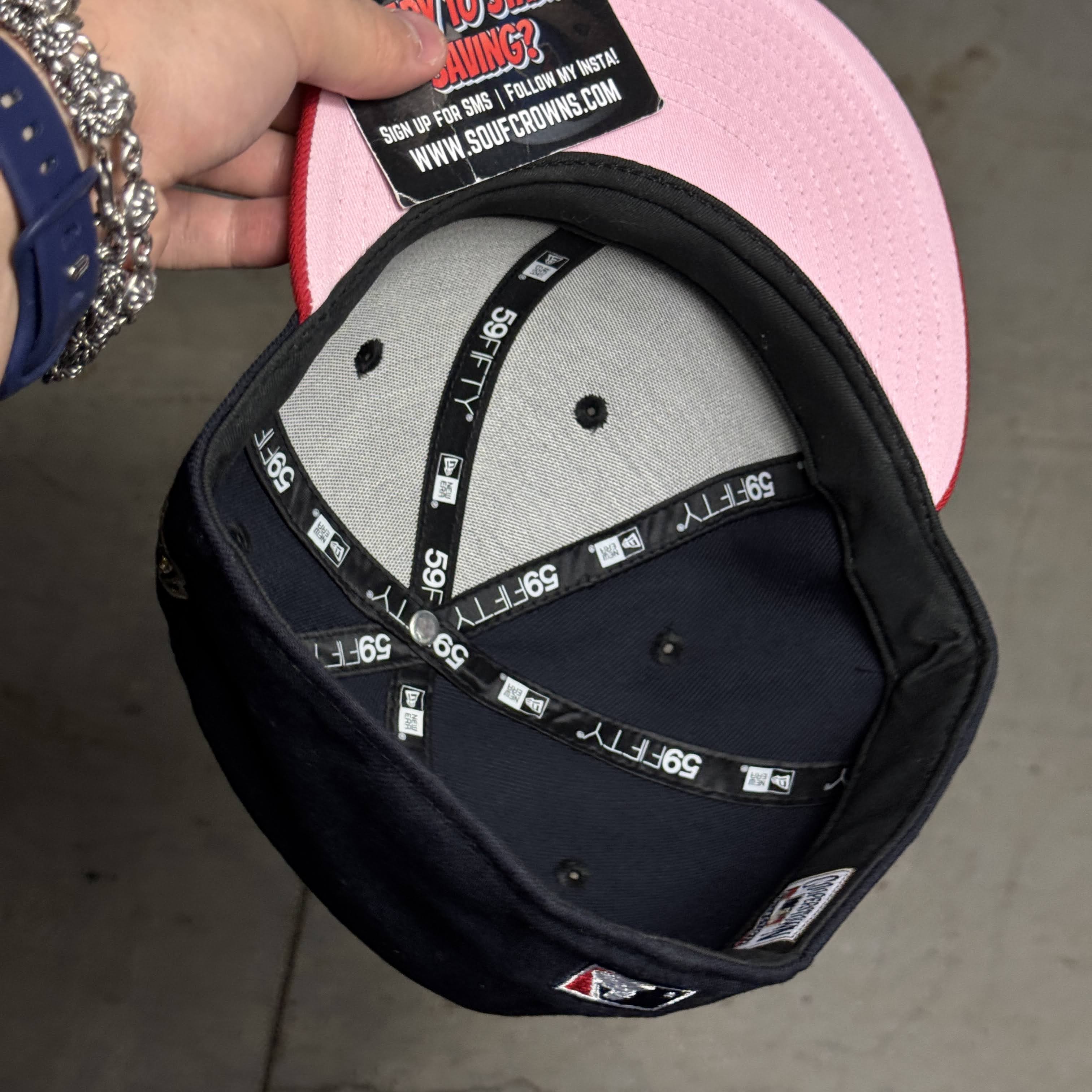 USED 3/4 Navy Atlanta Braves 1995 World Series 59fifty New Era Fitted Hat Cap