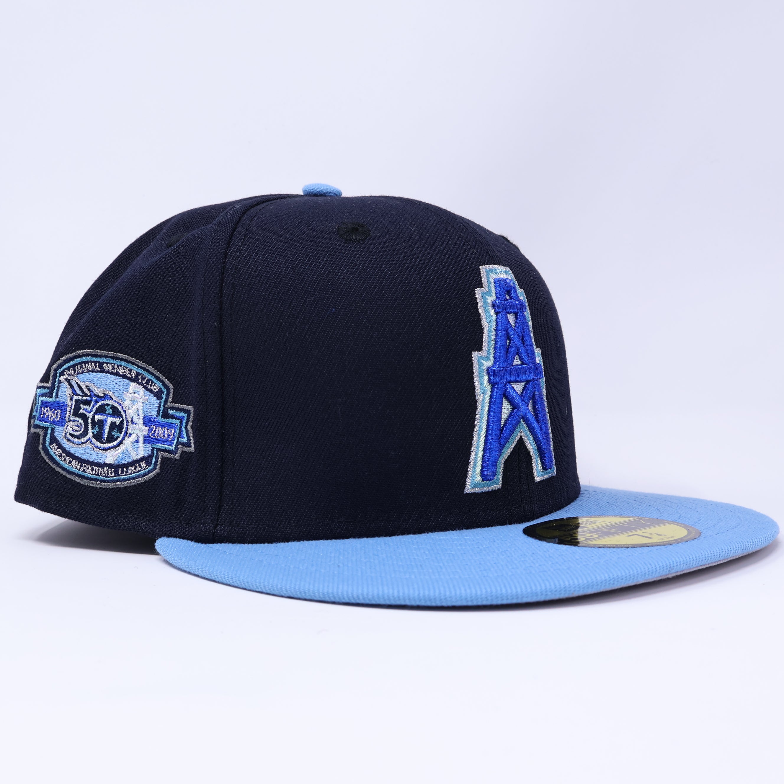NEW 1/4 Navy Tennesse Titans 50th Anniversary 59fifty New Era Fitted Hat Cap