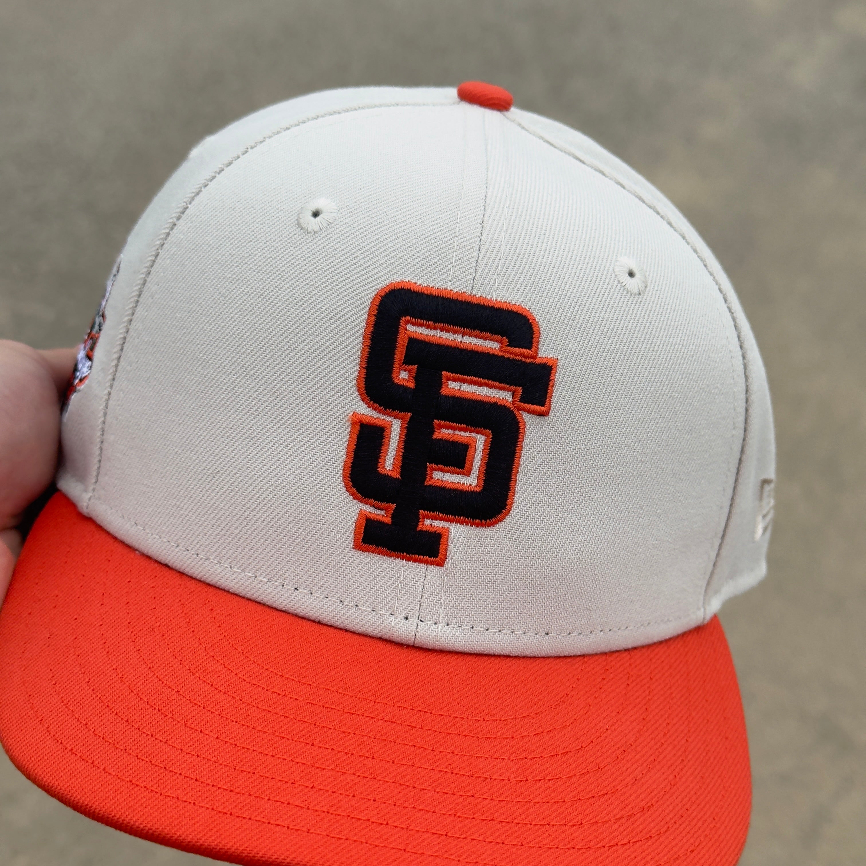 7 5/8 USED Stone San Francisco Giants Tell It Goodbye 59fifty New Era Fitted Hat Cap