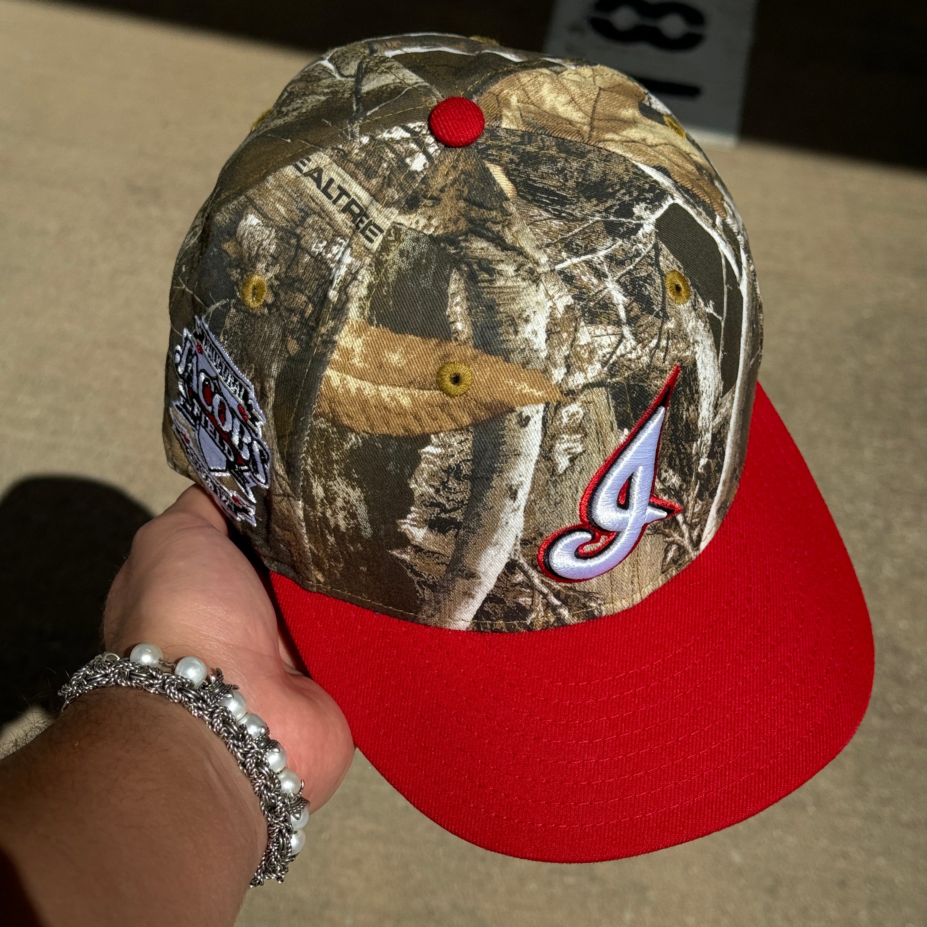 USED 1/2 Camo Realtree Cleveland Indians Jacobs Field 59fifty New Era Fitted Hat Cap