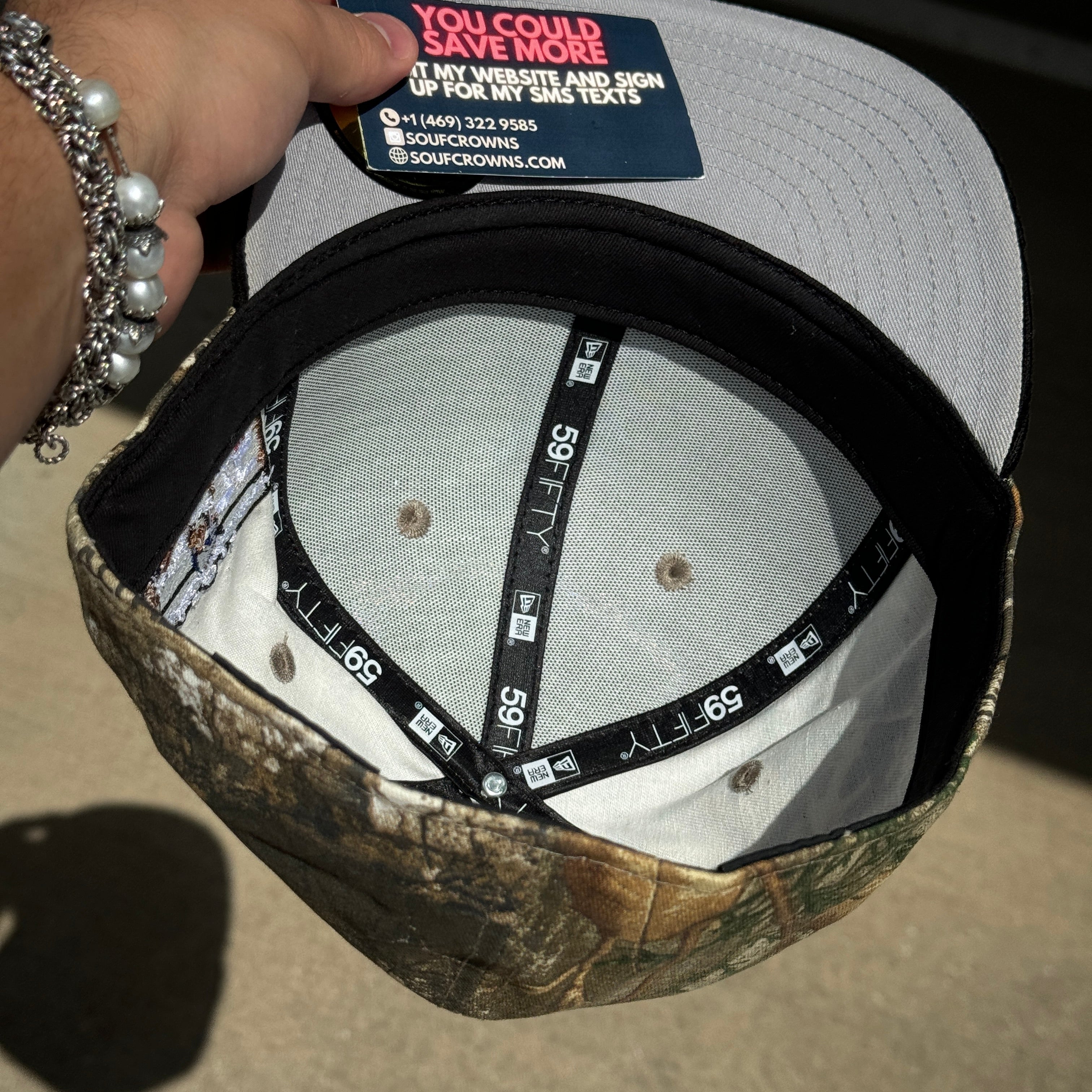 USED 3/8 Camo Realtree Brooklyn Dodgers Jackie Robinson 59fifty New Era Fitted Hat Cap