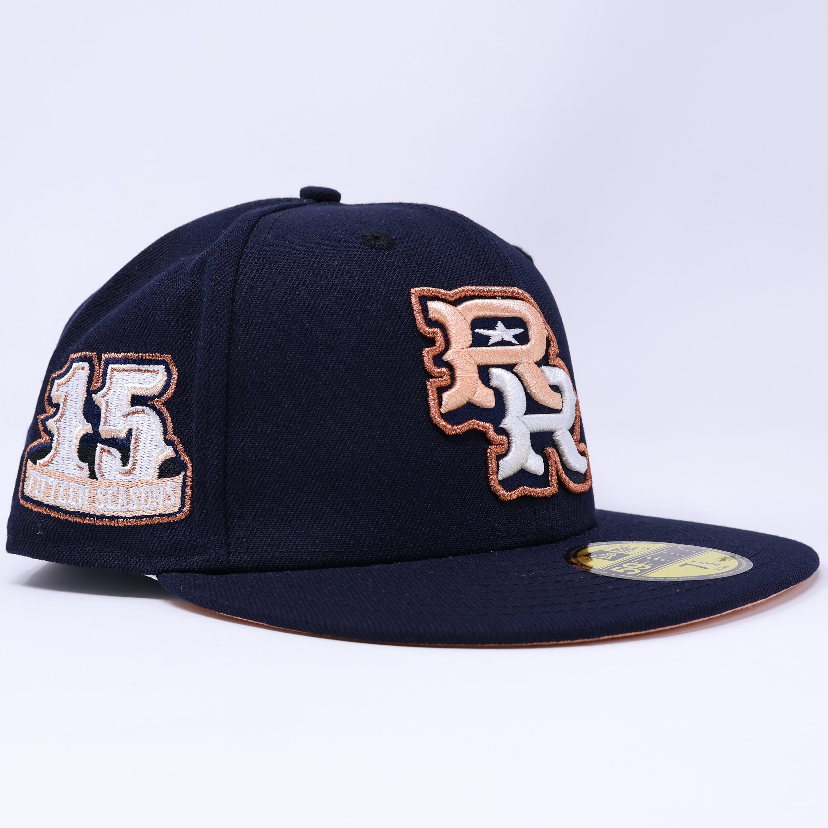 NEW 1/2 Navy Frisco Rough Riders Dallas Texas Rangers 15th Seasons 59fifty New Era Fitted Hat Cap