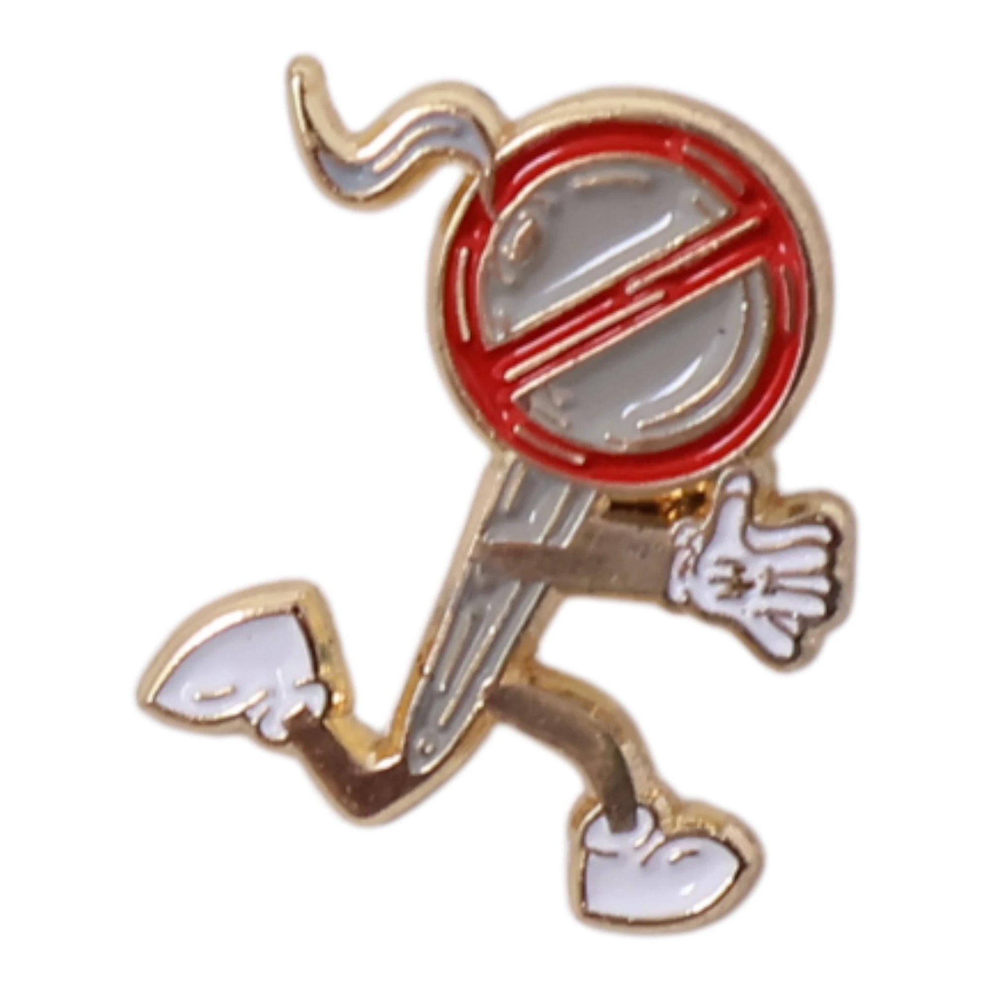 No Smoking Running Graphic Pin