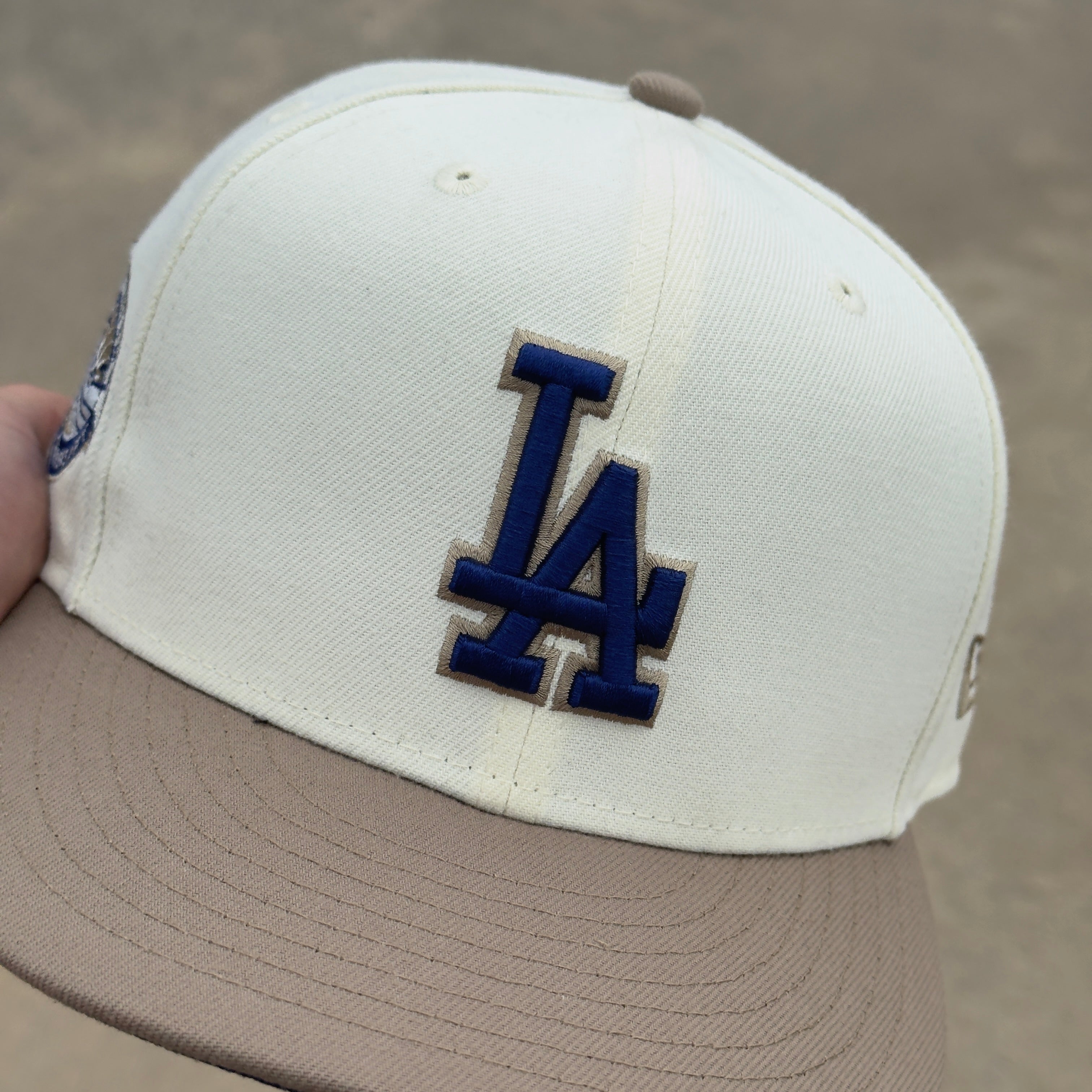 7 5/8 USED Los Angeles Dodgers 50th Anniversary 59fifty New Era Fitted Hat Cap