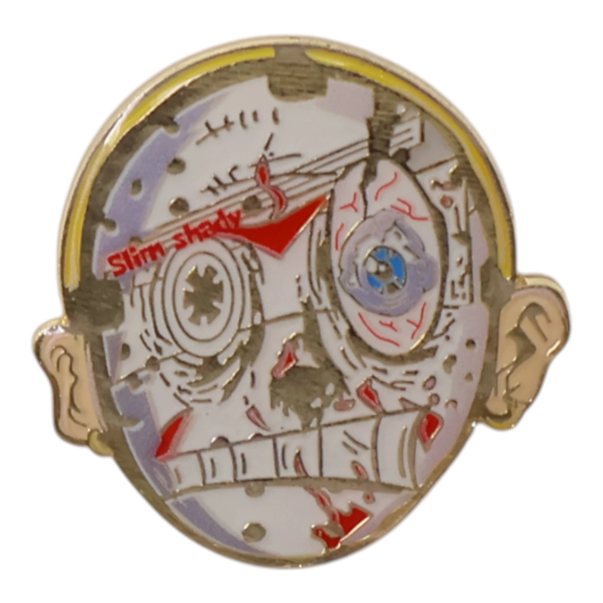 Angry Hockey Mask Graphic Pin