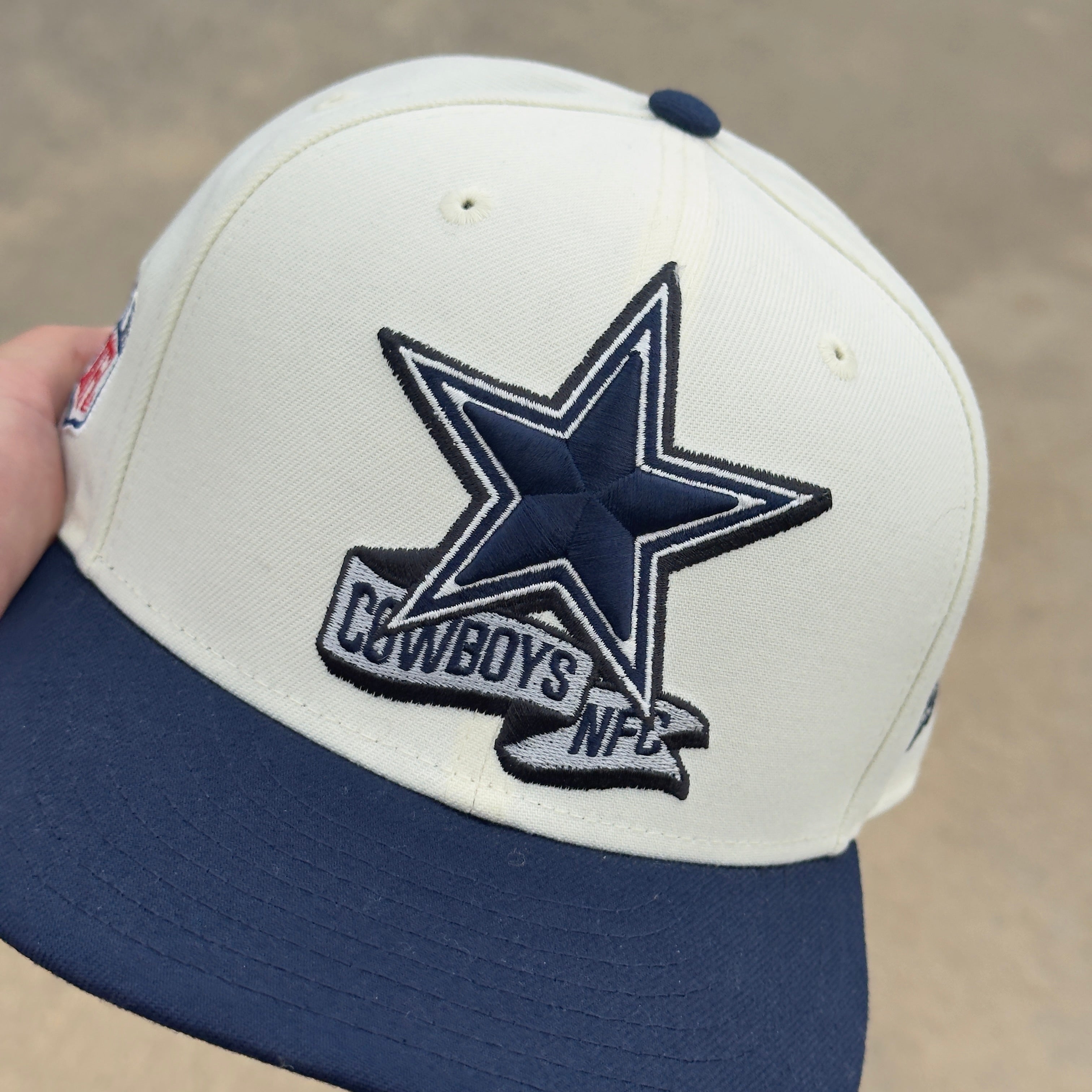 7 5/8 USED Chrome NFL Dallas Cowboys Simple Basic 59fifty New Era Fitted Hat Cap