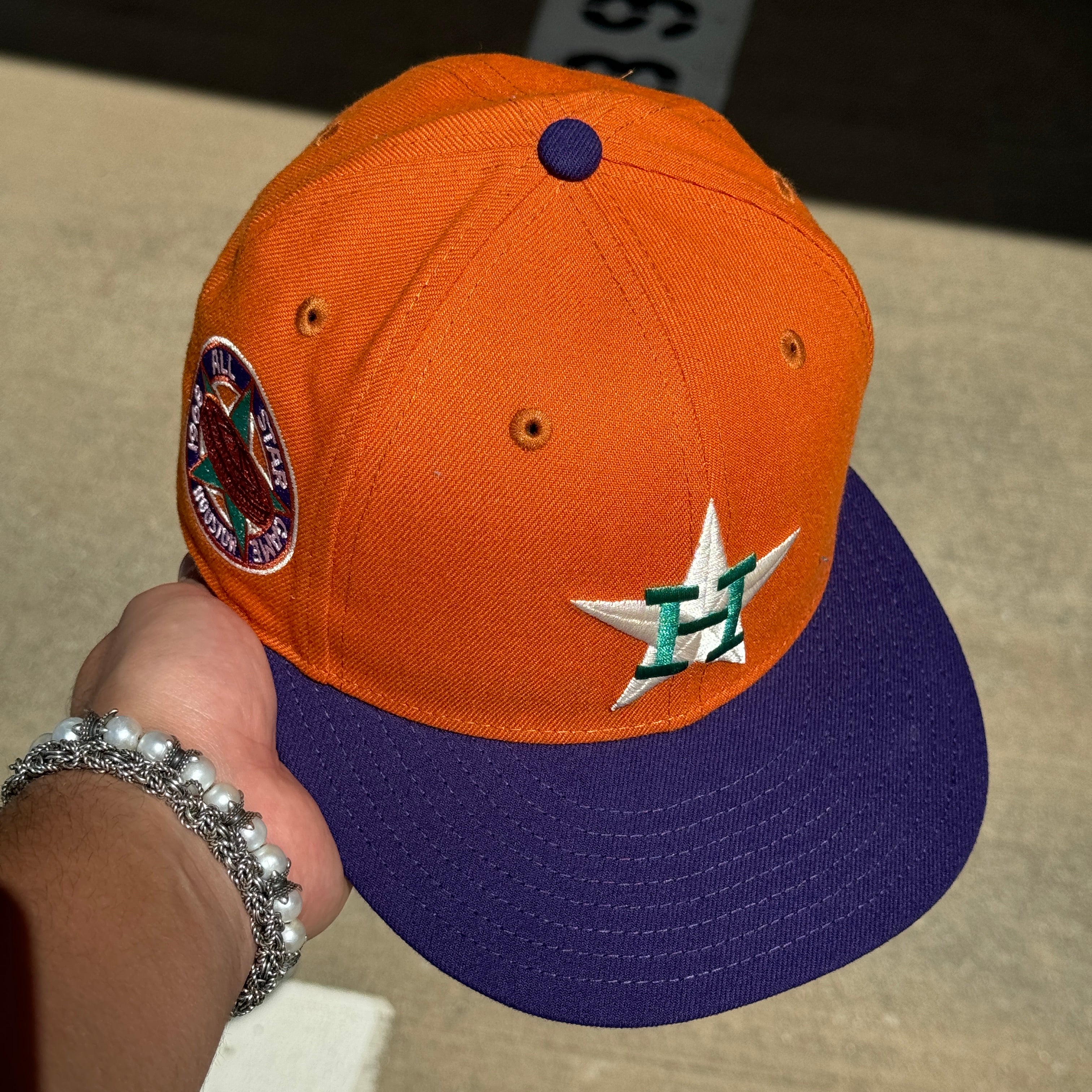 USED 6 7/8 Rust Orange Houston Astros 1968 All Star Game 59fifty New Era Fitted Hat Cap