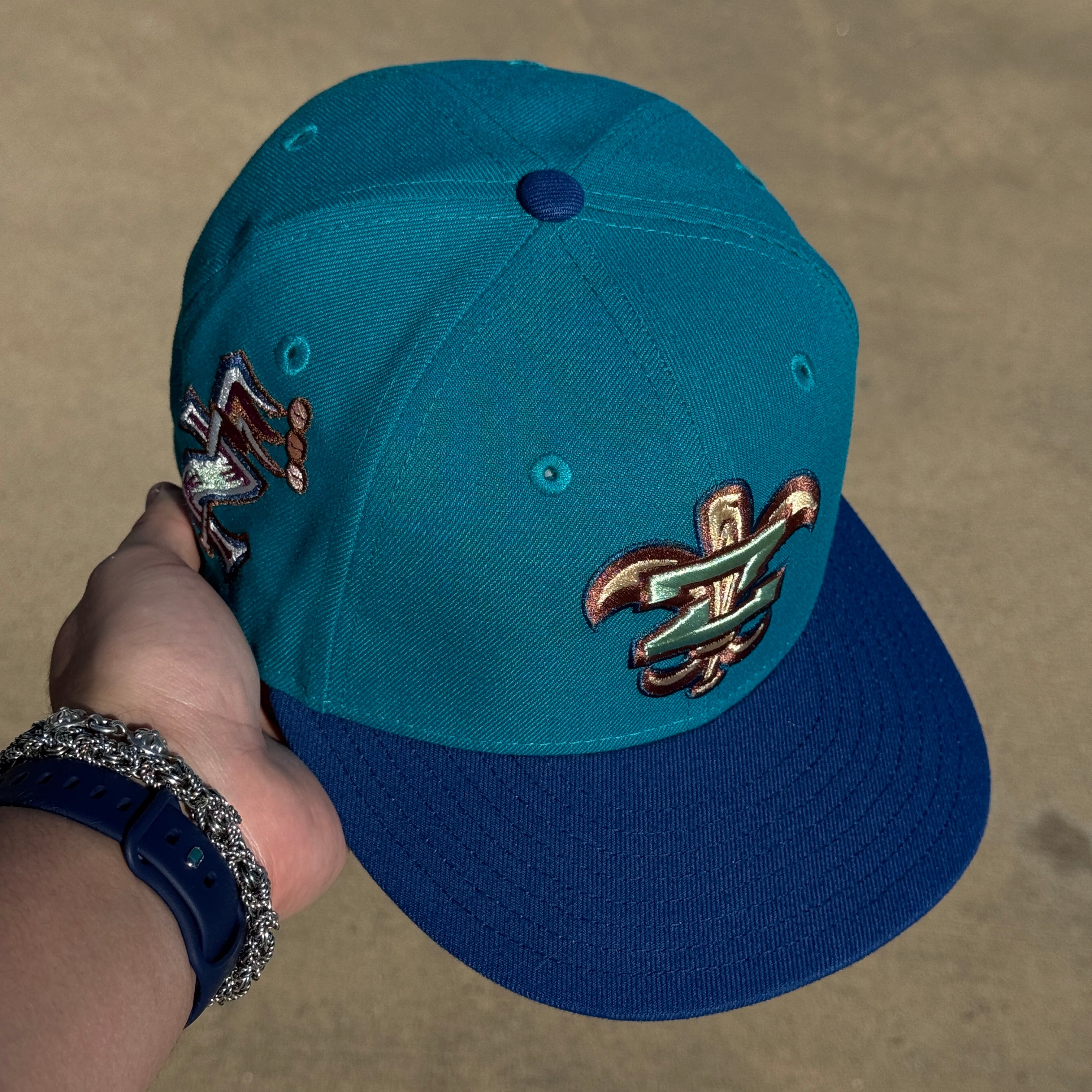 USED 1/8 Blue New Orleans Zephyr 59fifty New Era Fitted Hat Cap Minor League