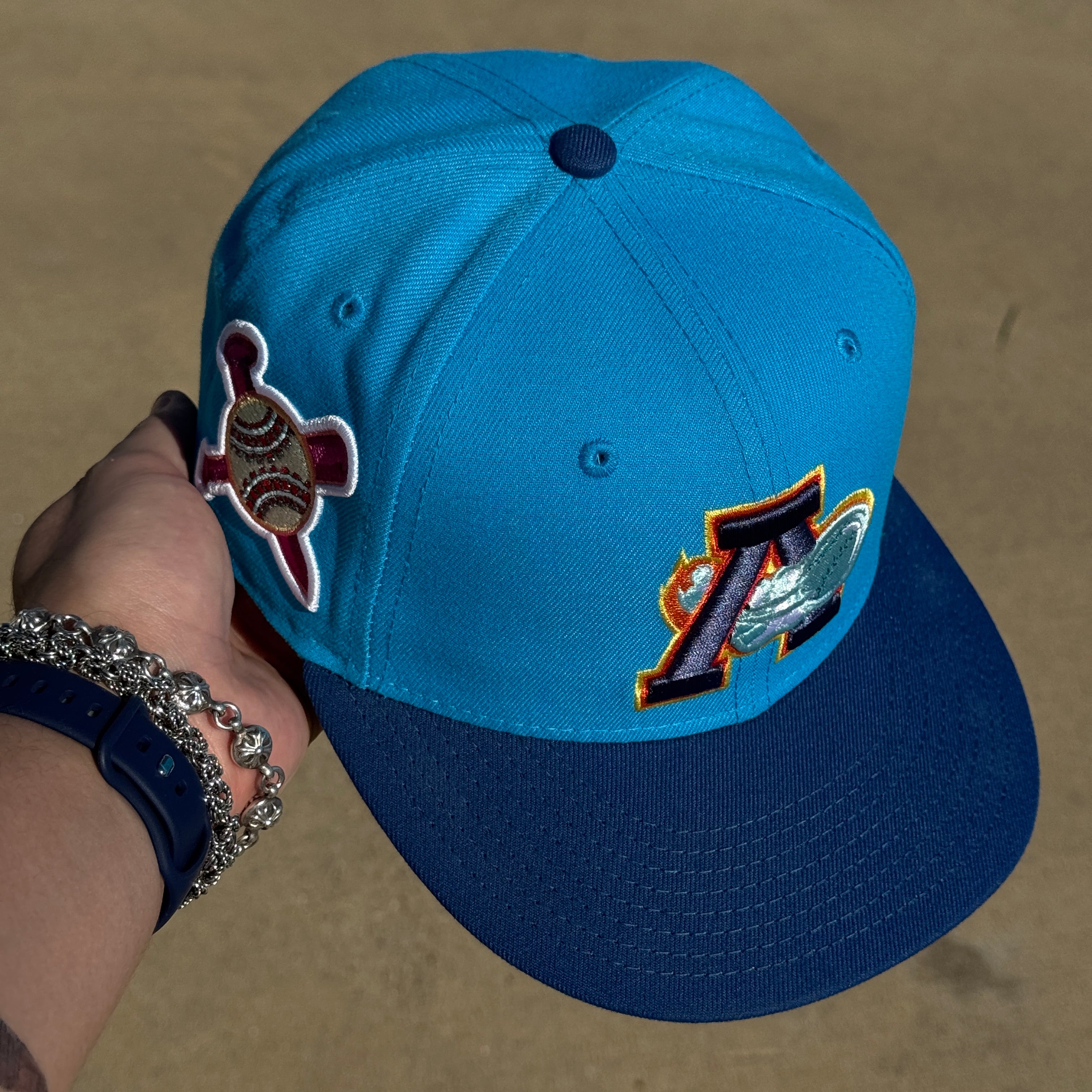 USED 1/8 Blue Altoona Curve Minor League 59fifty New Era Fitted Hat Cap