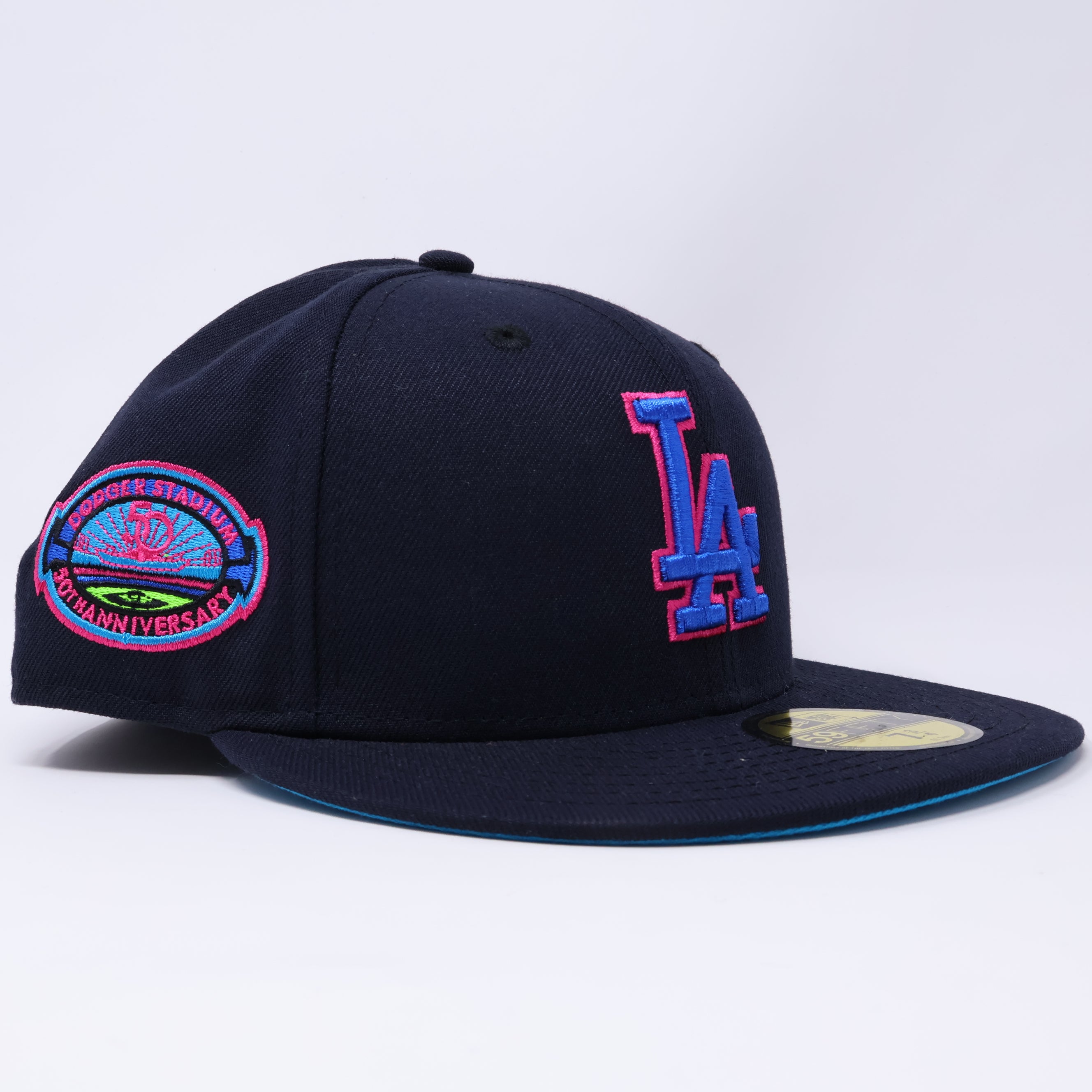 NWT Navy Los Angeles Dodgers 50th Anniversary 59fifty New Era Fitted Hat Cap