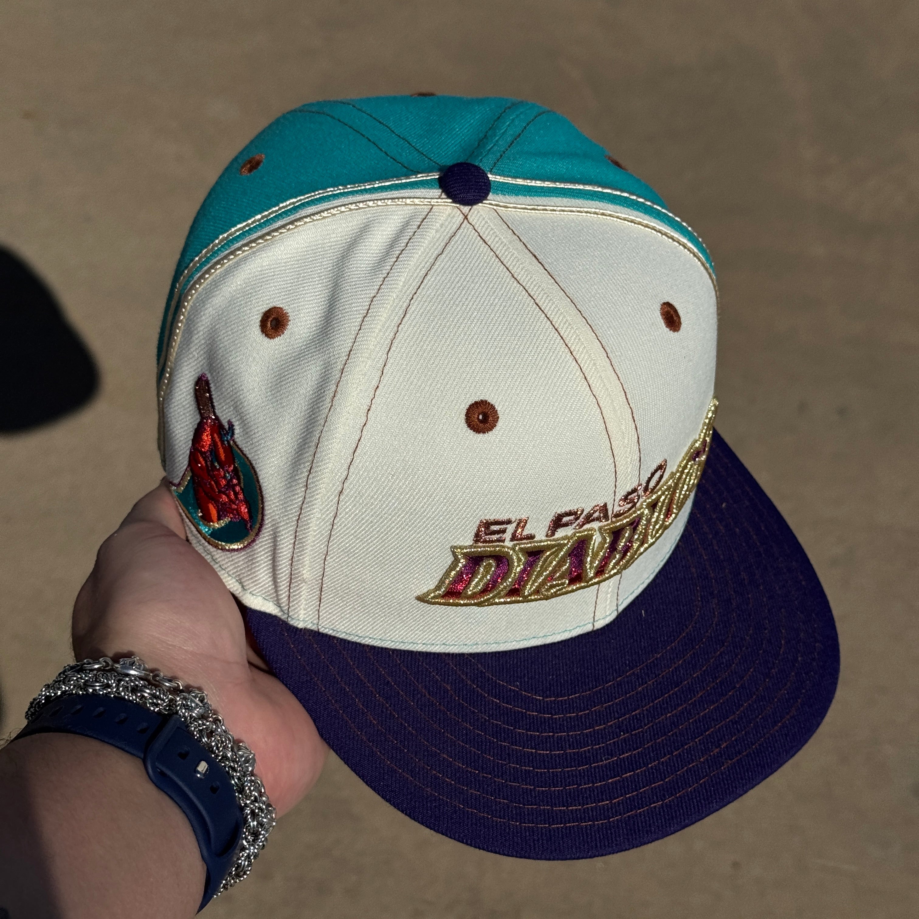 USED 1/8 Multicolor El Paso Diablos Minor League 59fifty New Era Fitted Hat Cap