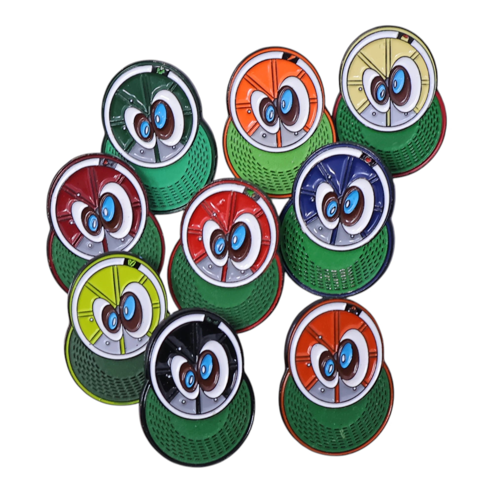 Various Green Undervisor Eye Caps Graphic Pin