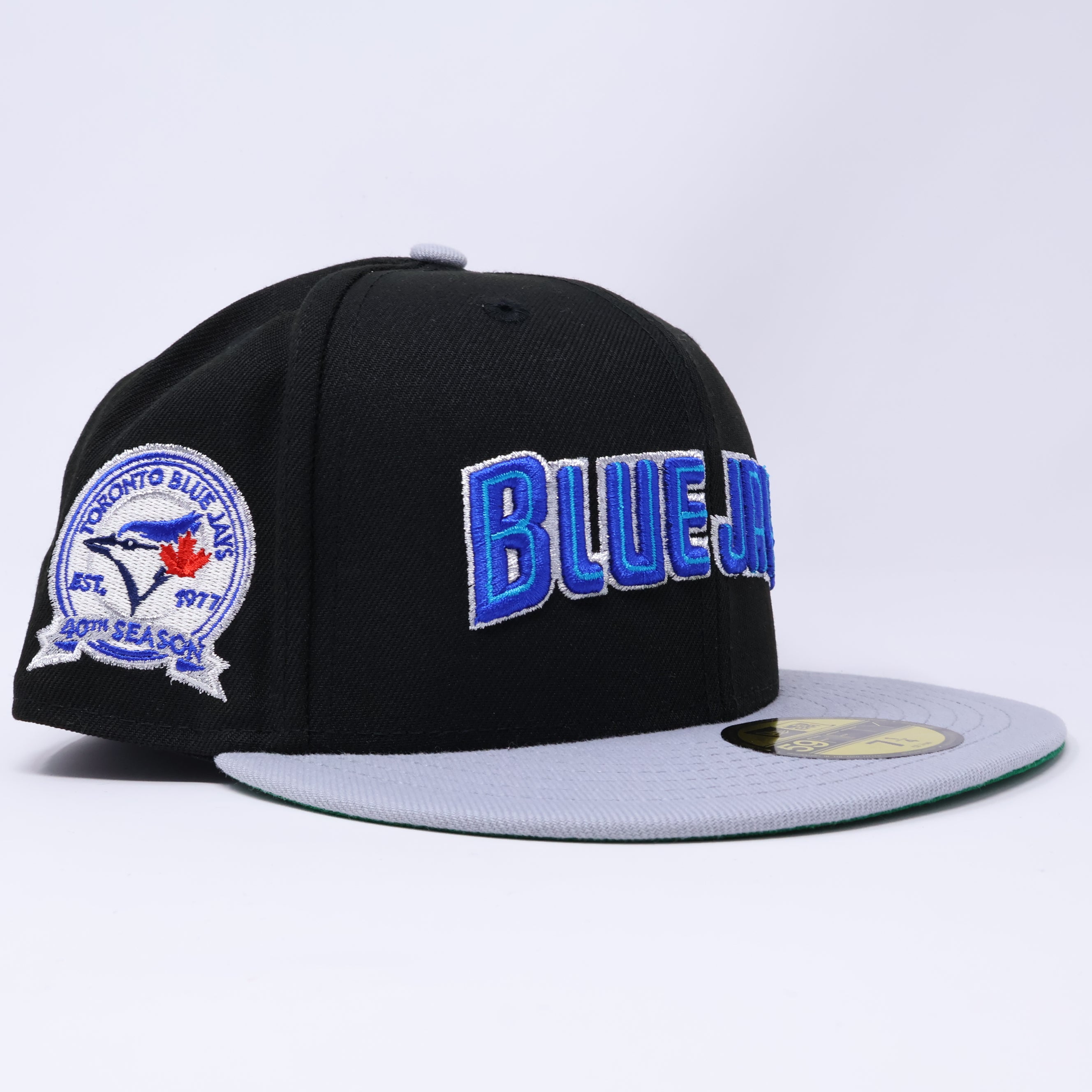 NWT 1/4 Black Toronto Blue Jays 40th Season 59fifty New Era Fitted Hat Cap