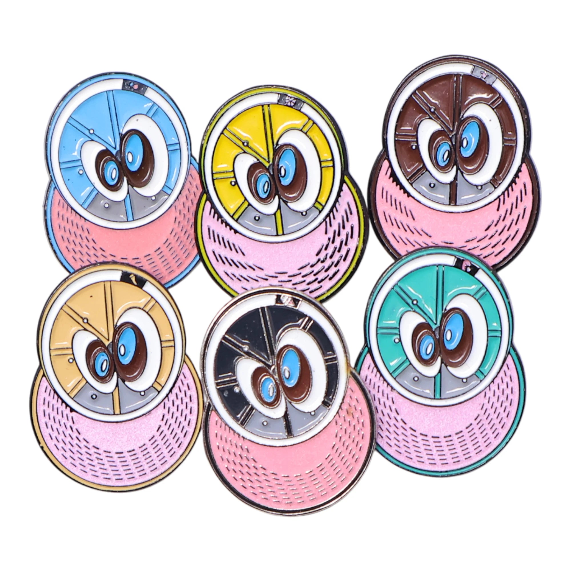 Various Pink Undervisor Eye Caps Graphic Pin