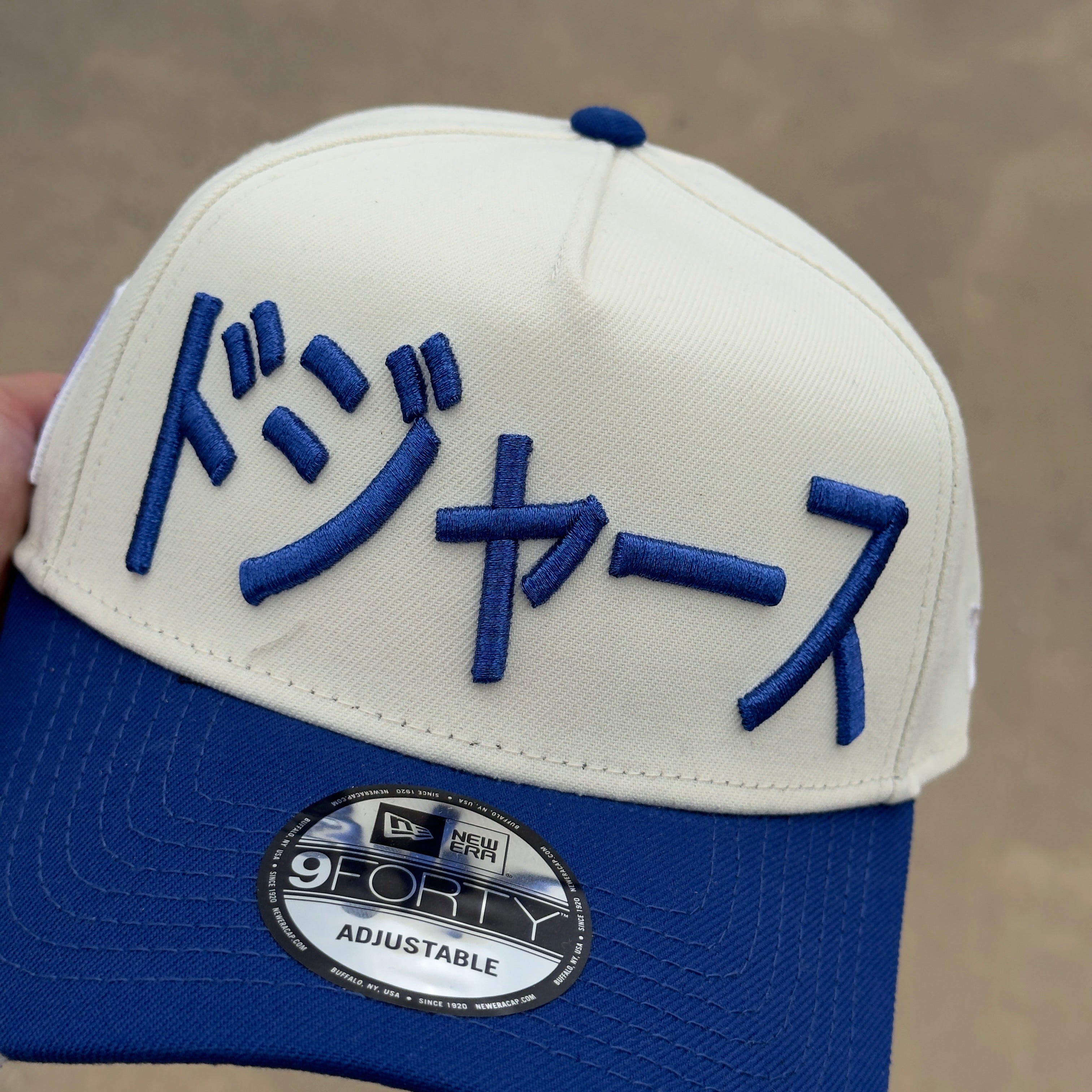 NEW Blue Los Angeles Dodgers Japanese Text New Era 9Forty Adjustable One Size A-Frame
