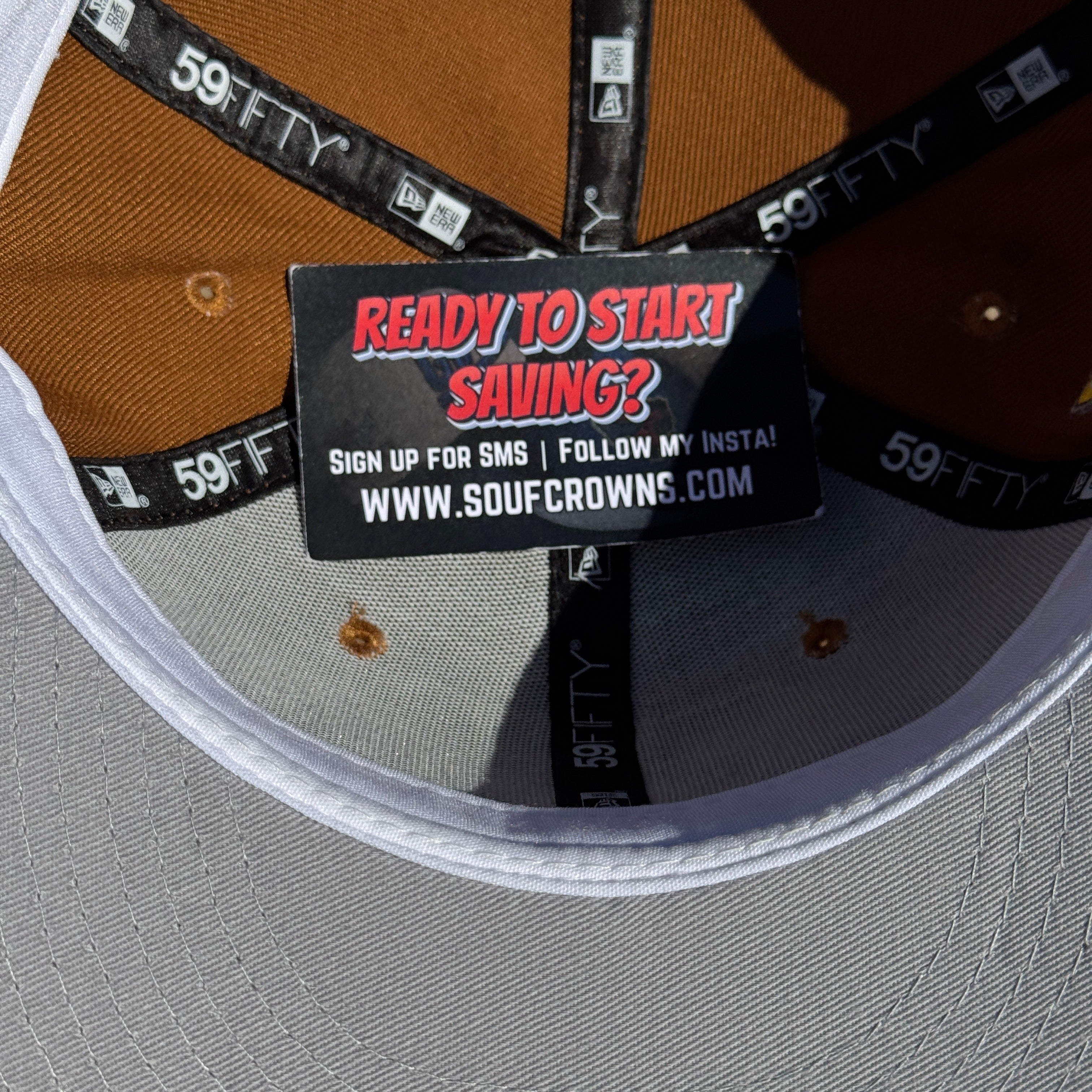 USED 1/8 Brown Tacoma Tugs Yankees Cleveland Indians 59fifty New Era Fitted Hat Cap