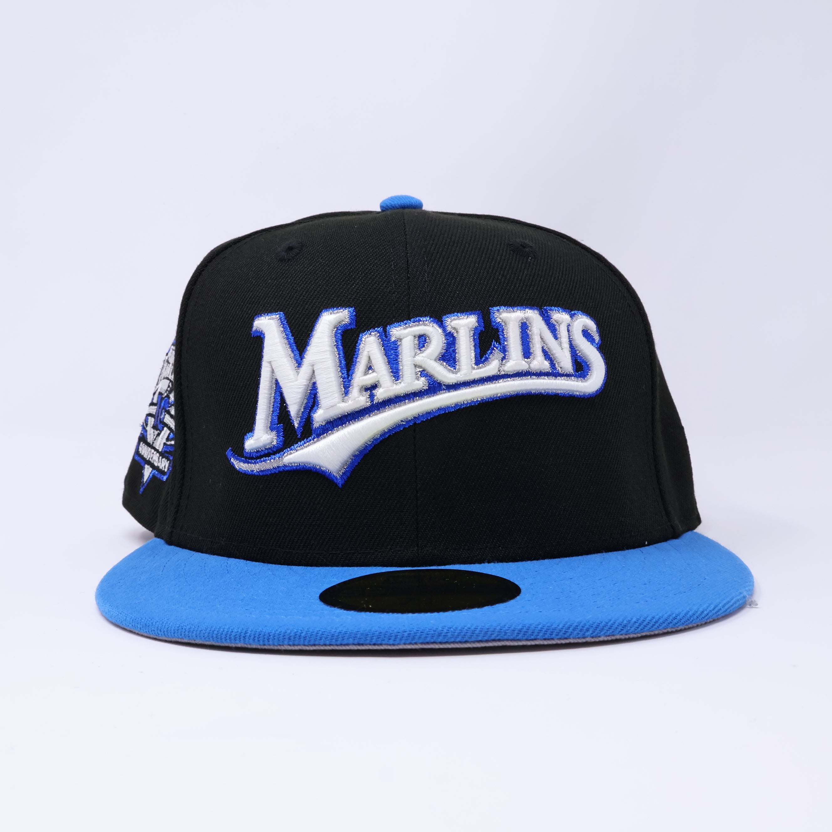NWT 1/4 Black Florida Marlins 10th Anniversary 59fifty New Era Fitted Hat Cap