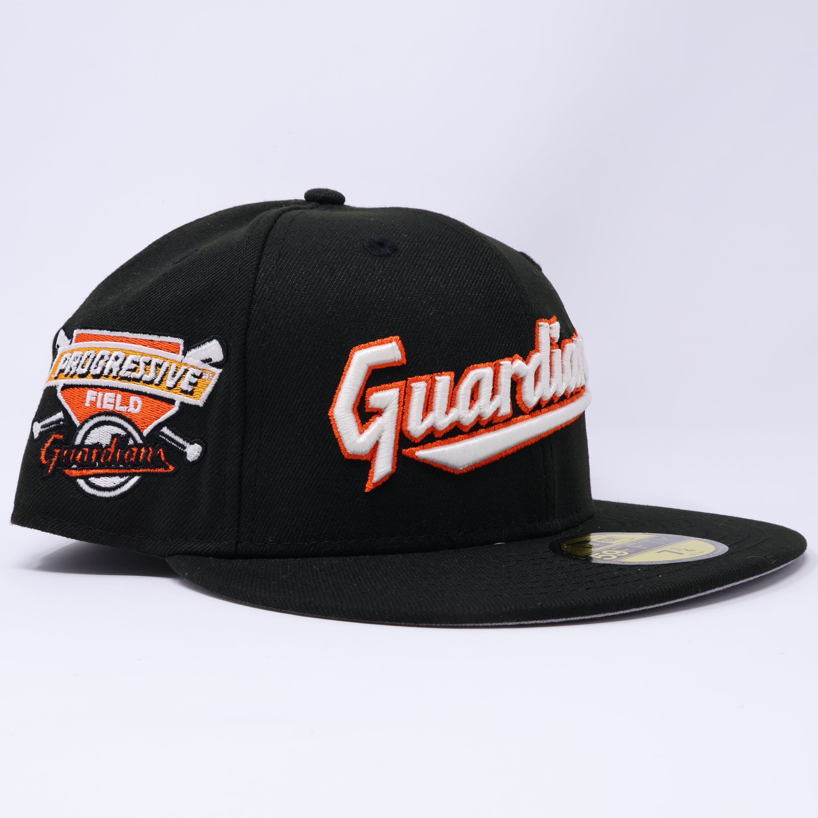 NWT 1/4 Black Cleveland Guardians Progessive Field 59fifty New Era Fitted Hat Cap