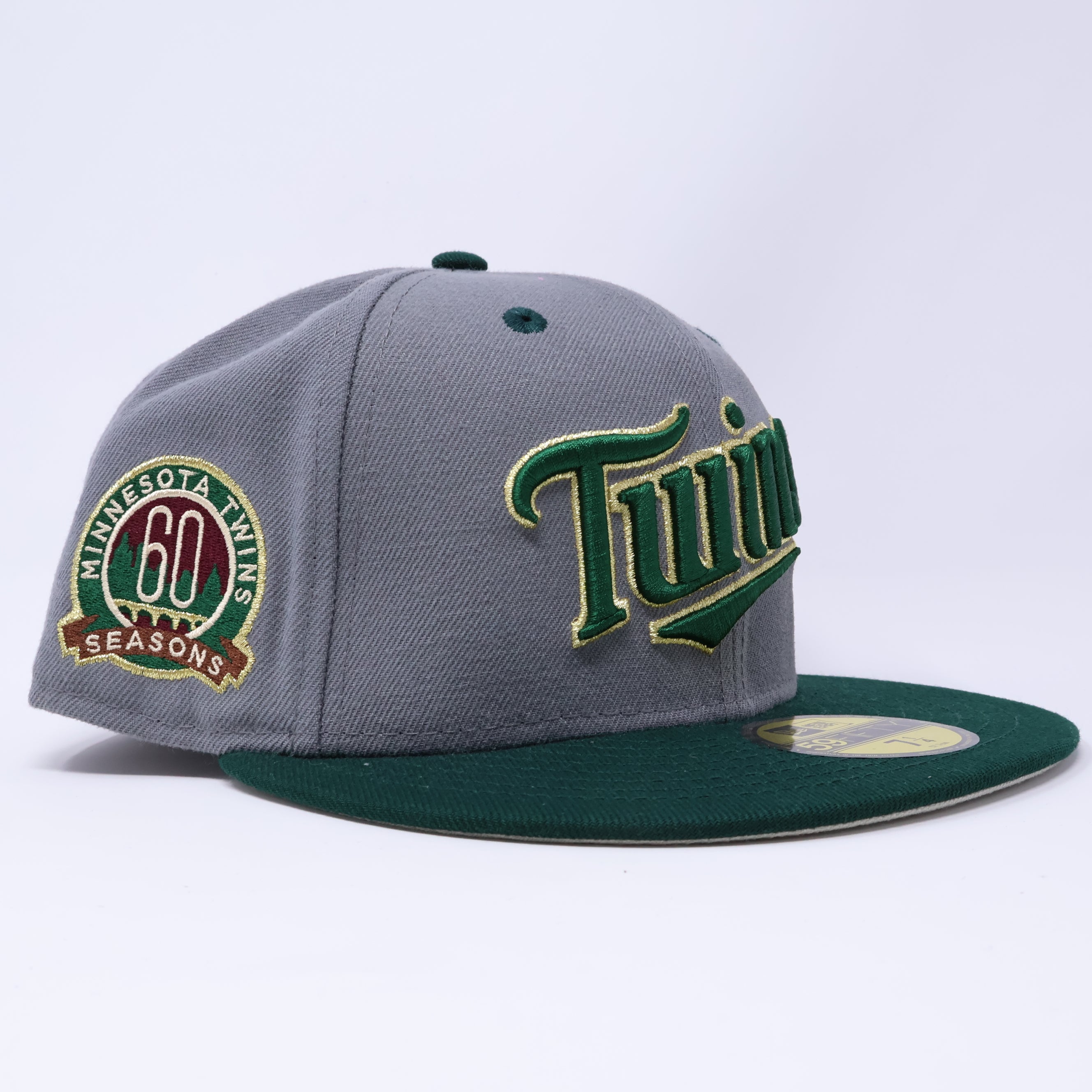 NWT 1/4 Gray Minnesota Twins 60 Seasons 59fifty New Era Fitted Hat Cap