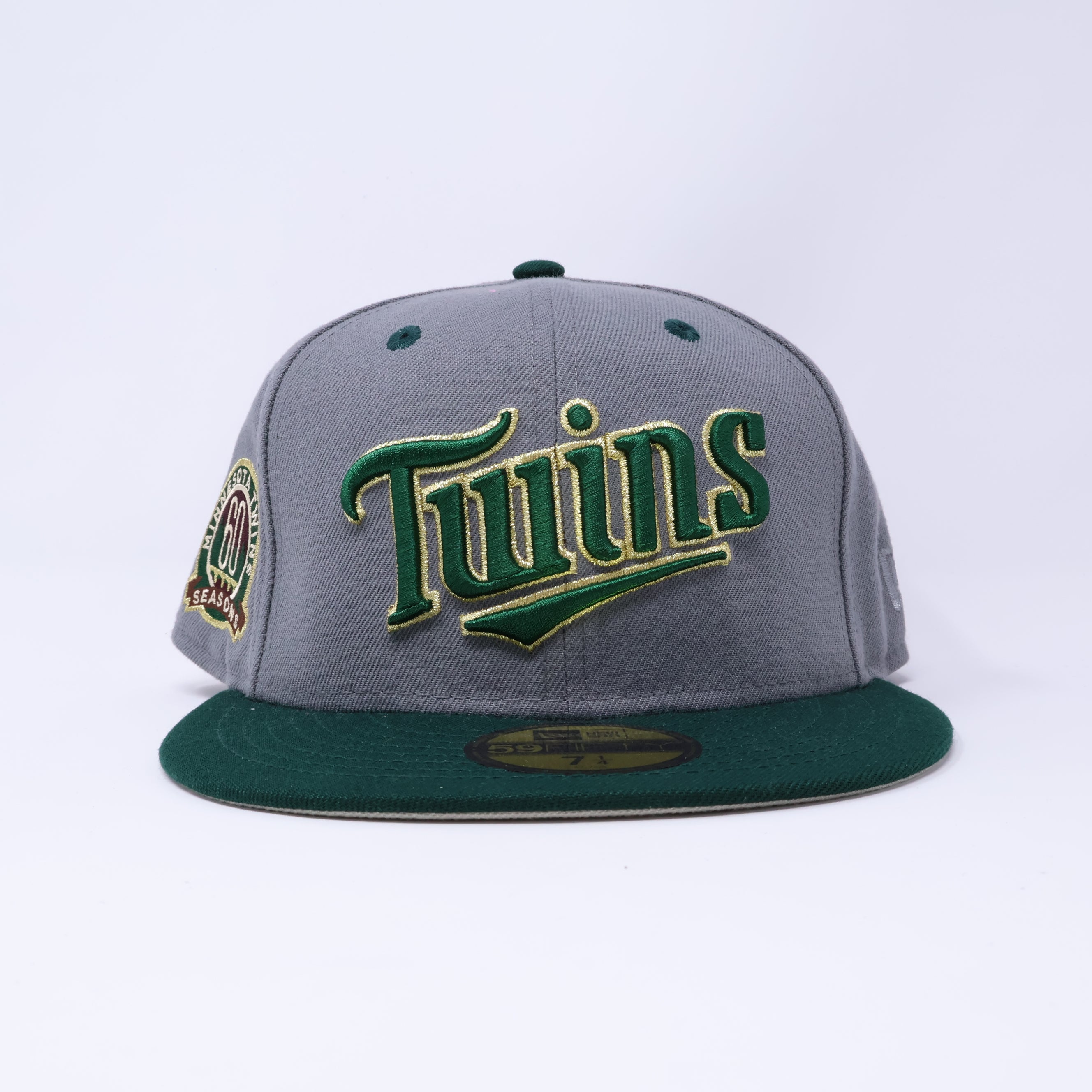 NWT 1/4 Gray Minnesota Twins 60 Seasons 59fifty New Era Fitted Hat Cap