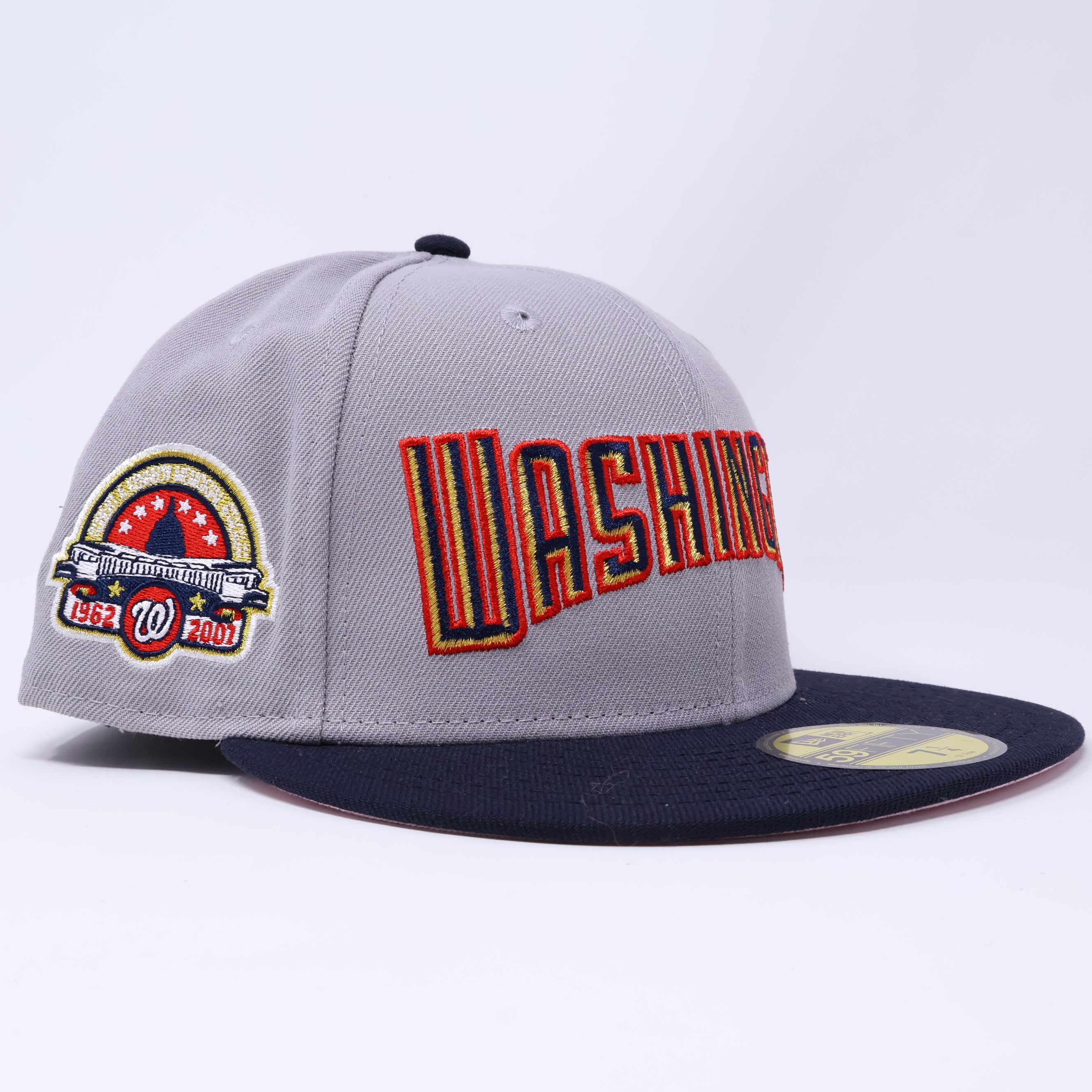NWT 1/4 Gray Washington Nationals Kennedy Memorial 59fifty New Era Fitted Hat Cap
