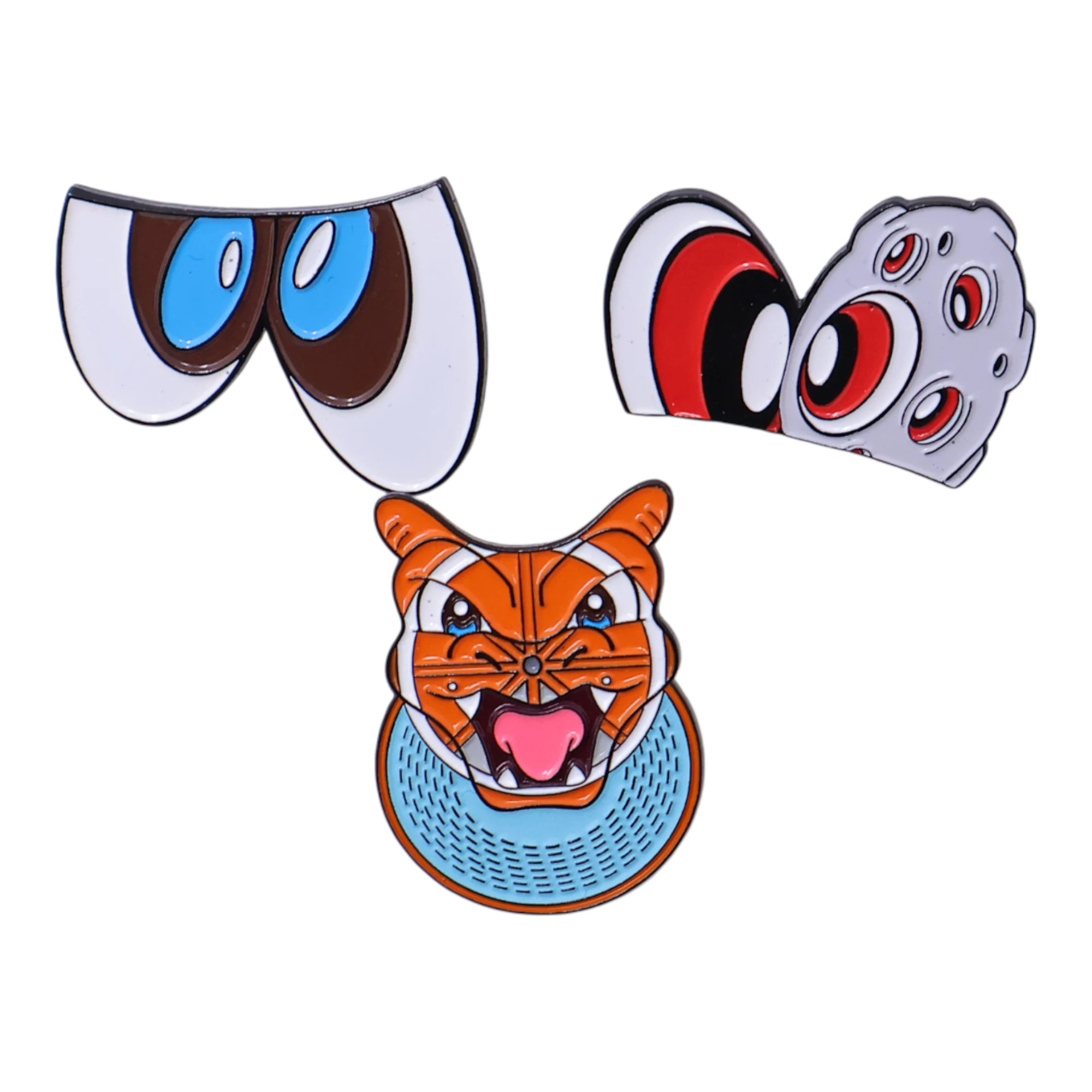 Various Undervisor Unique Eye Caps Graphic Pin