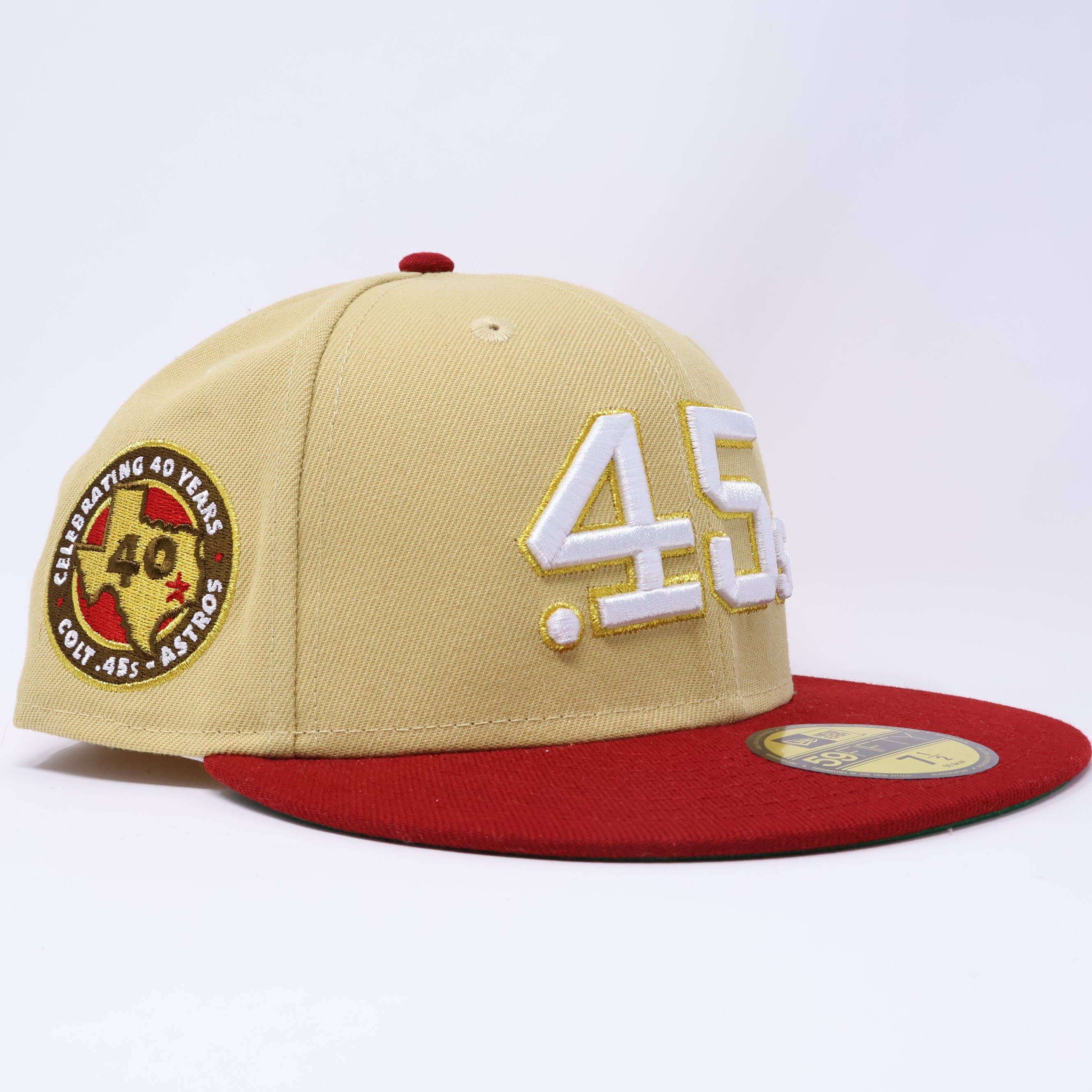 NWT 1/2 Khaki Houston Astros Celebrating 40 Years Colts 59fifty New Era Fitted Hat Cap