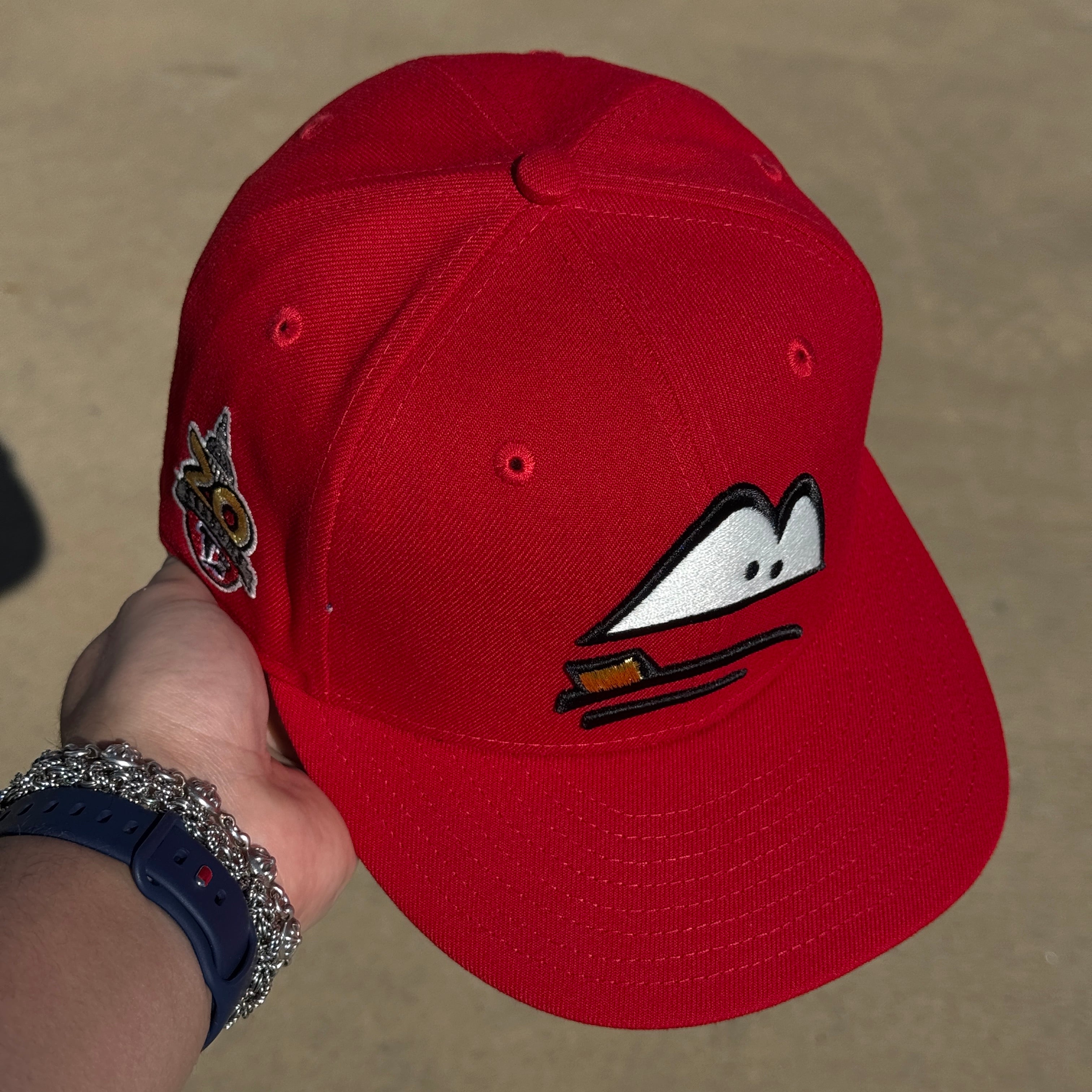 USED 1/8 Red Lansing Lugnuts Minor League 59fifty New Era Fitted Hat Cap