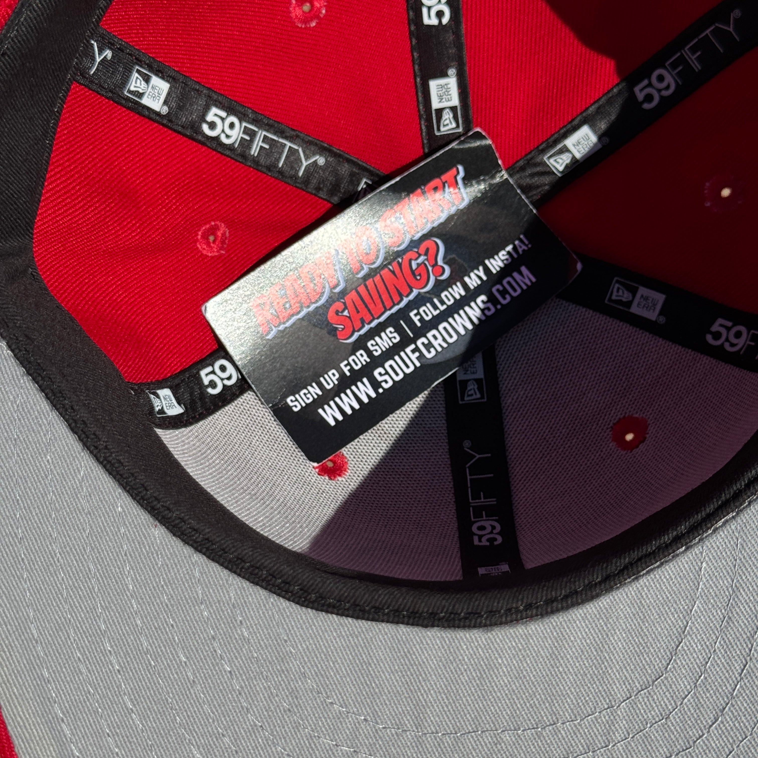 USED 1/8 Red Lansing Lugnuts Minor League 59fifty New Era Fitted Hat Cap