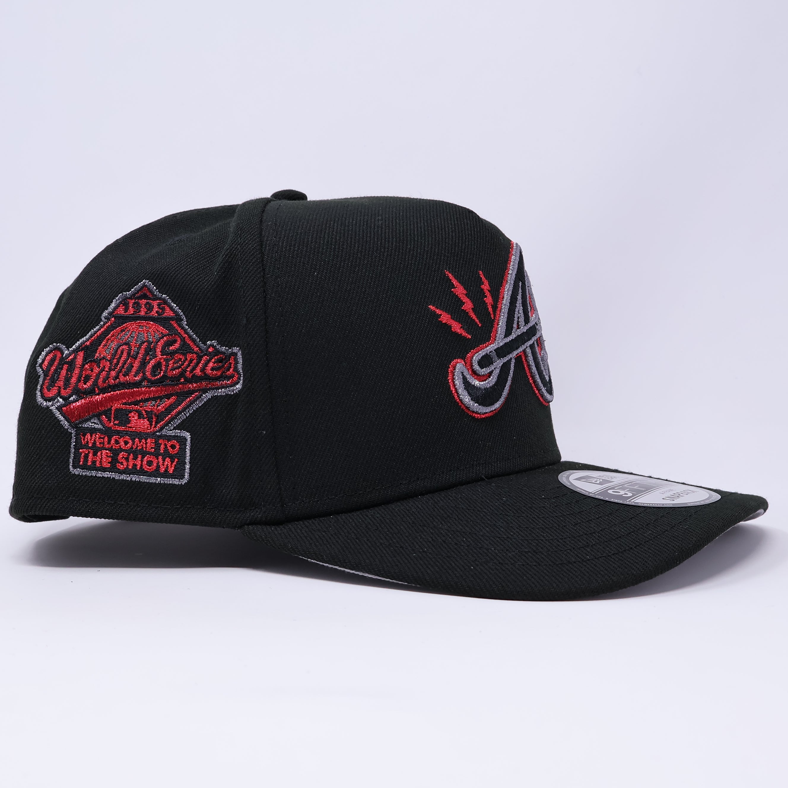 NWT Black Atlanta Braves 1995 World Series 9Fifty A-Frame New Era Adjustable Snapback Hat 5 Panel