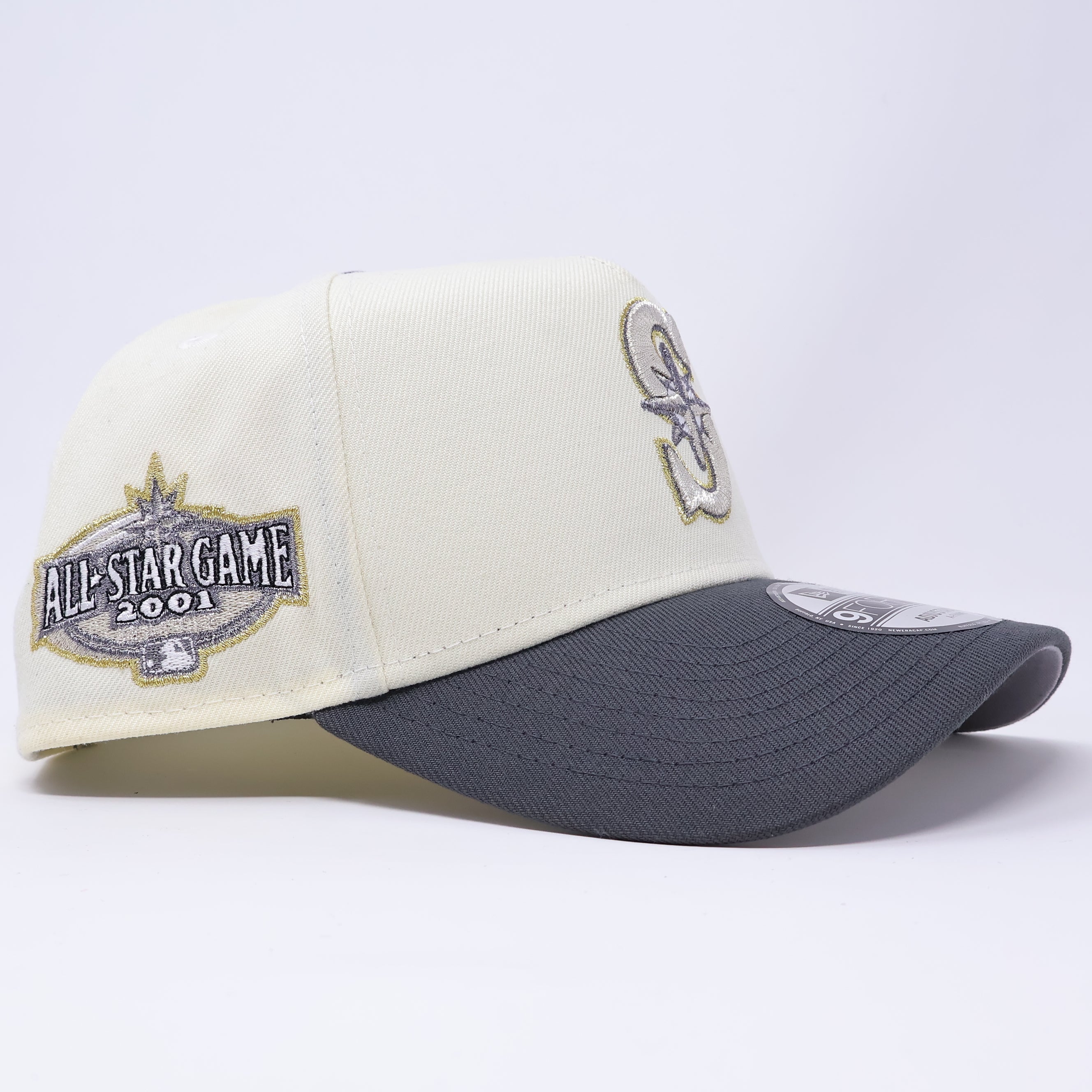 NWT Chrome Seattle Mariners 2001 All Star Game 9Forty A-Frame New Era Adjustable Snapback Hat 5 Panel