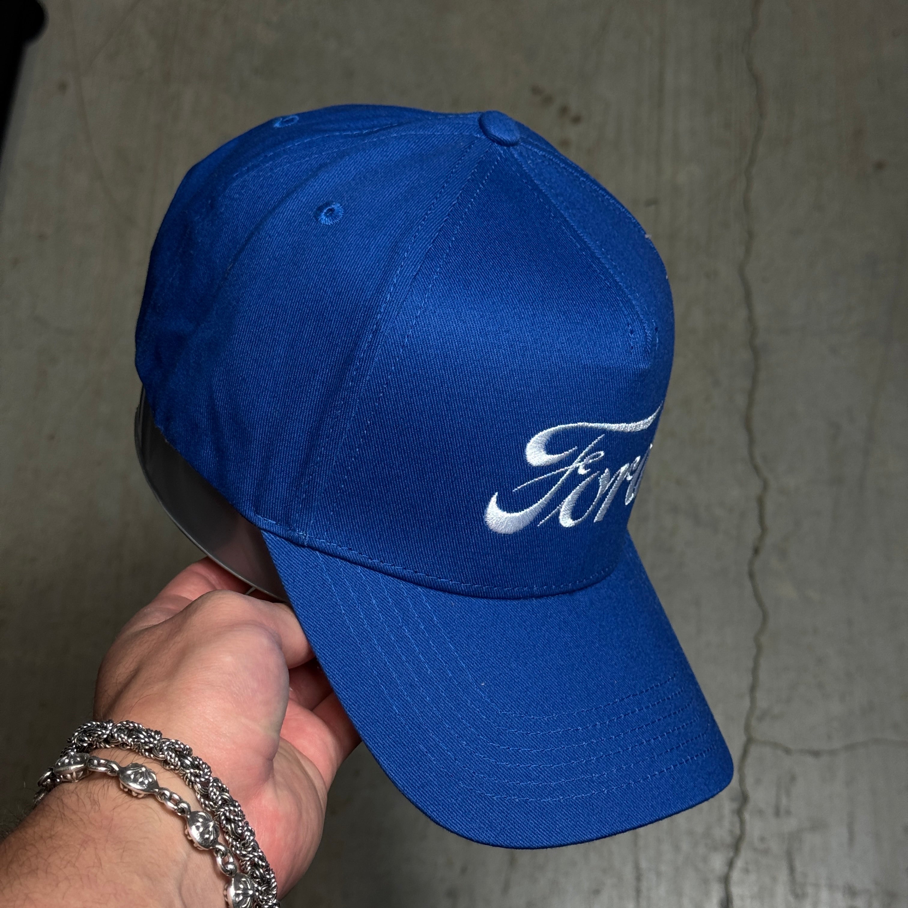 NWT Ford Blue Snapback Hat Cap Adjustable Logo Classic Trucker Mens Womens Fashion