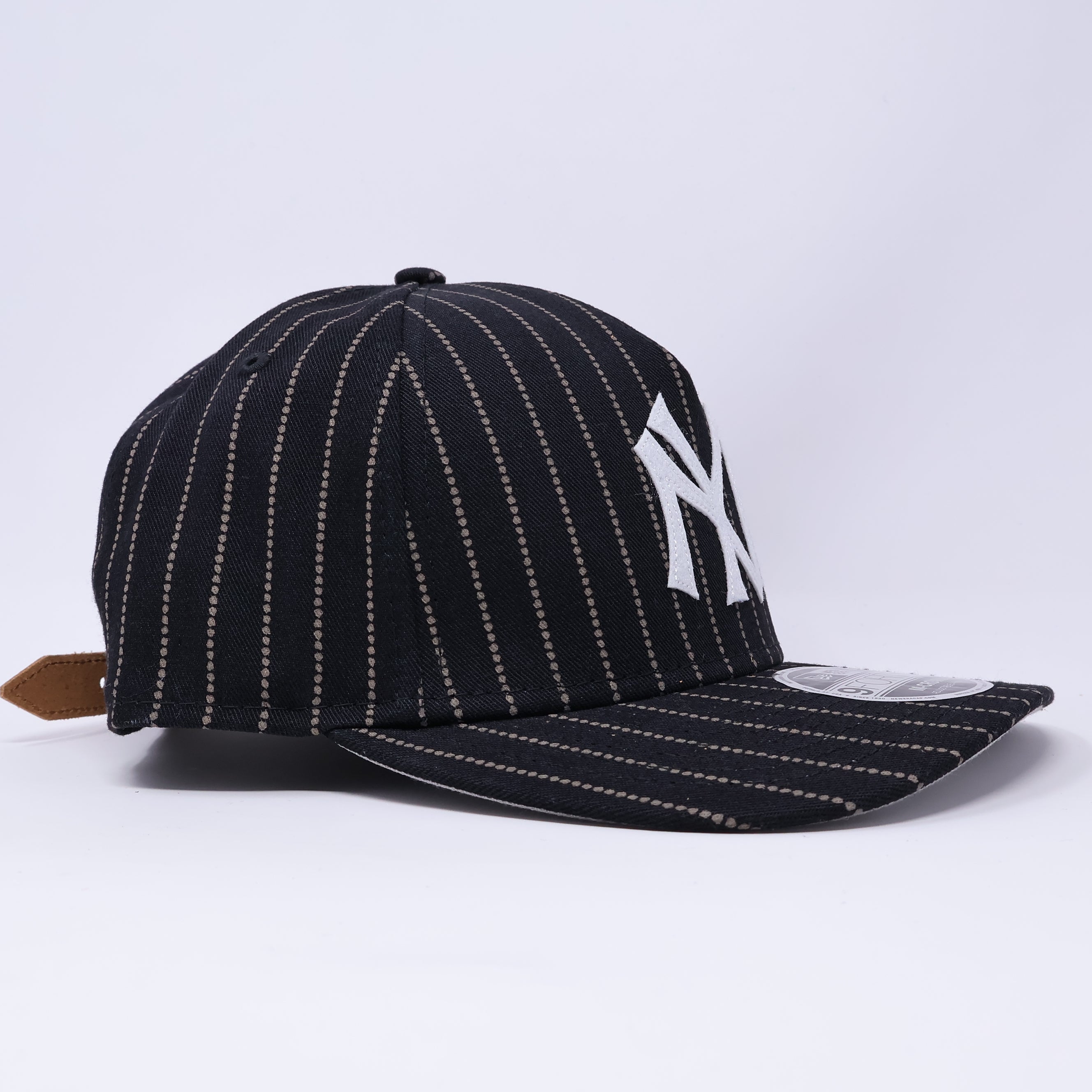 NWT Black New York Yankees Pinstripe 9Forty A-Frame New Era Adjustable Snapback Hat 5 Panel