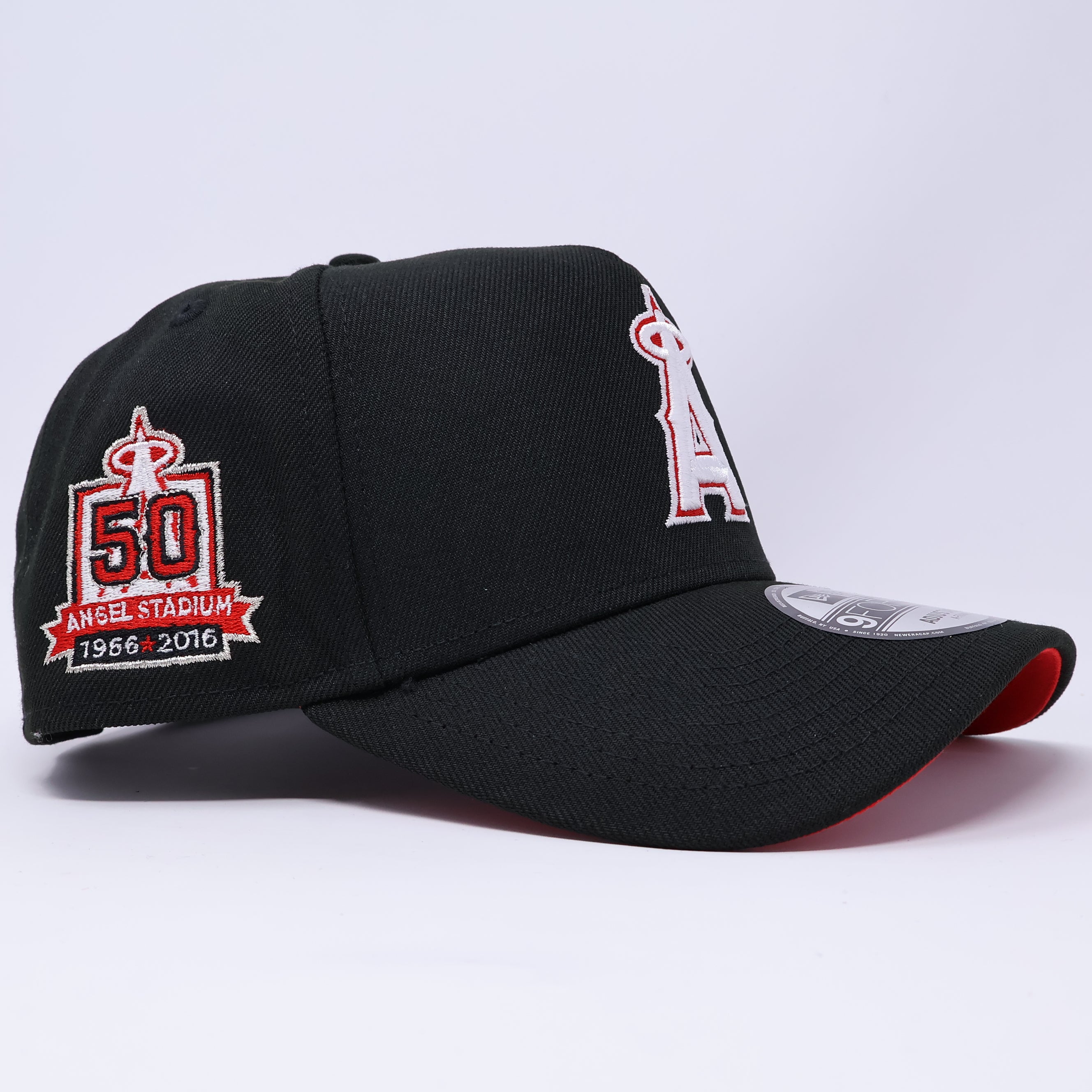 NWT Black Los Angeles Angels 50th Anniversary 9Forty A-Frame New Era Adjustable Snapback Hat 5 Panel