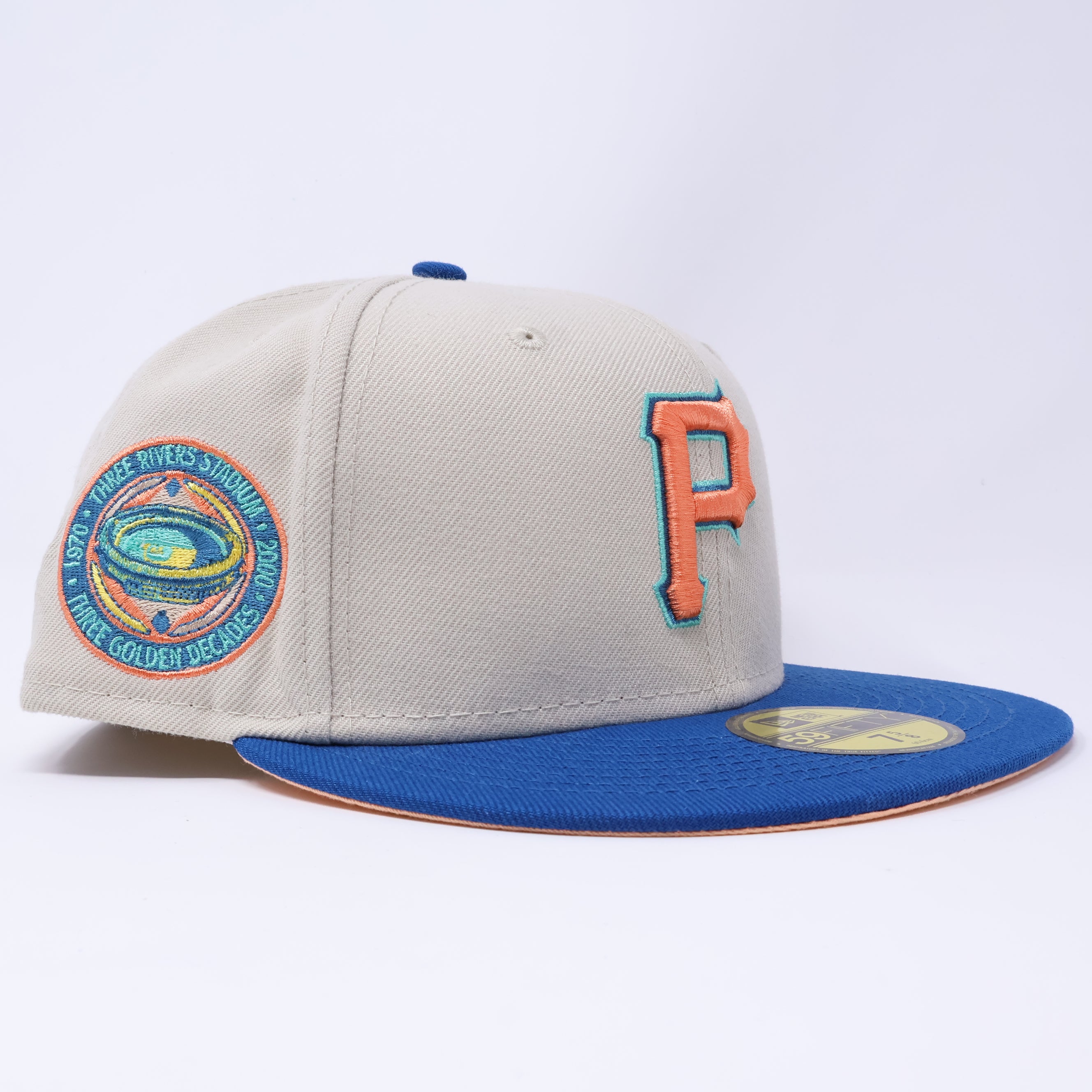 NWT 5/8 Stone Pittsburgh Pirates Three Rivers Stadium 59fifty New Era Fitted Hat Cap