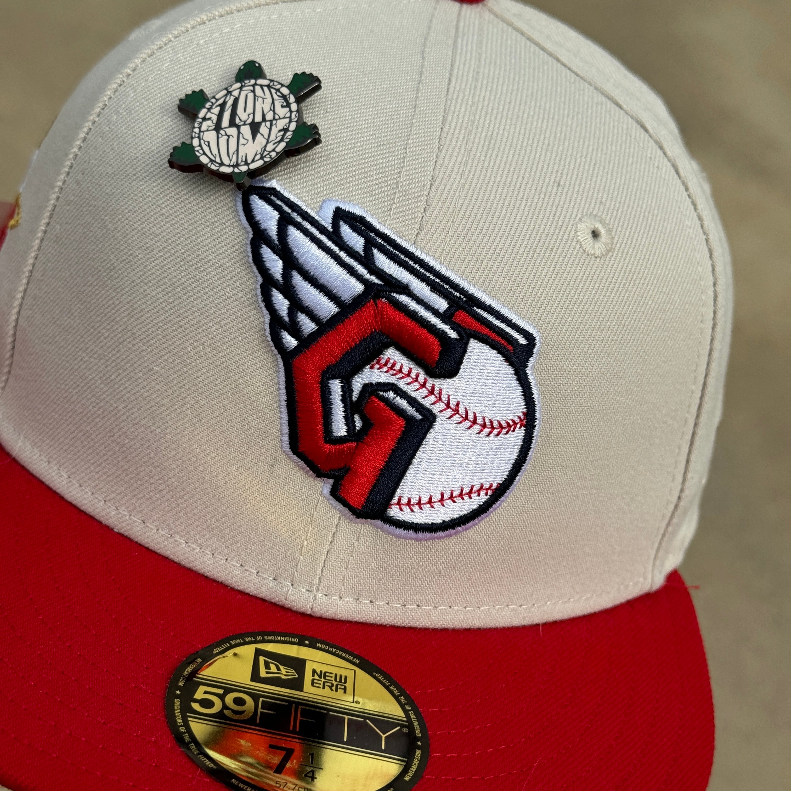 7 1/4 NEW Stone Cleveland Guardians Indians Hatclub 59fifty New Era Fitted Hat Cap