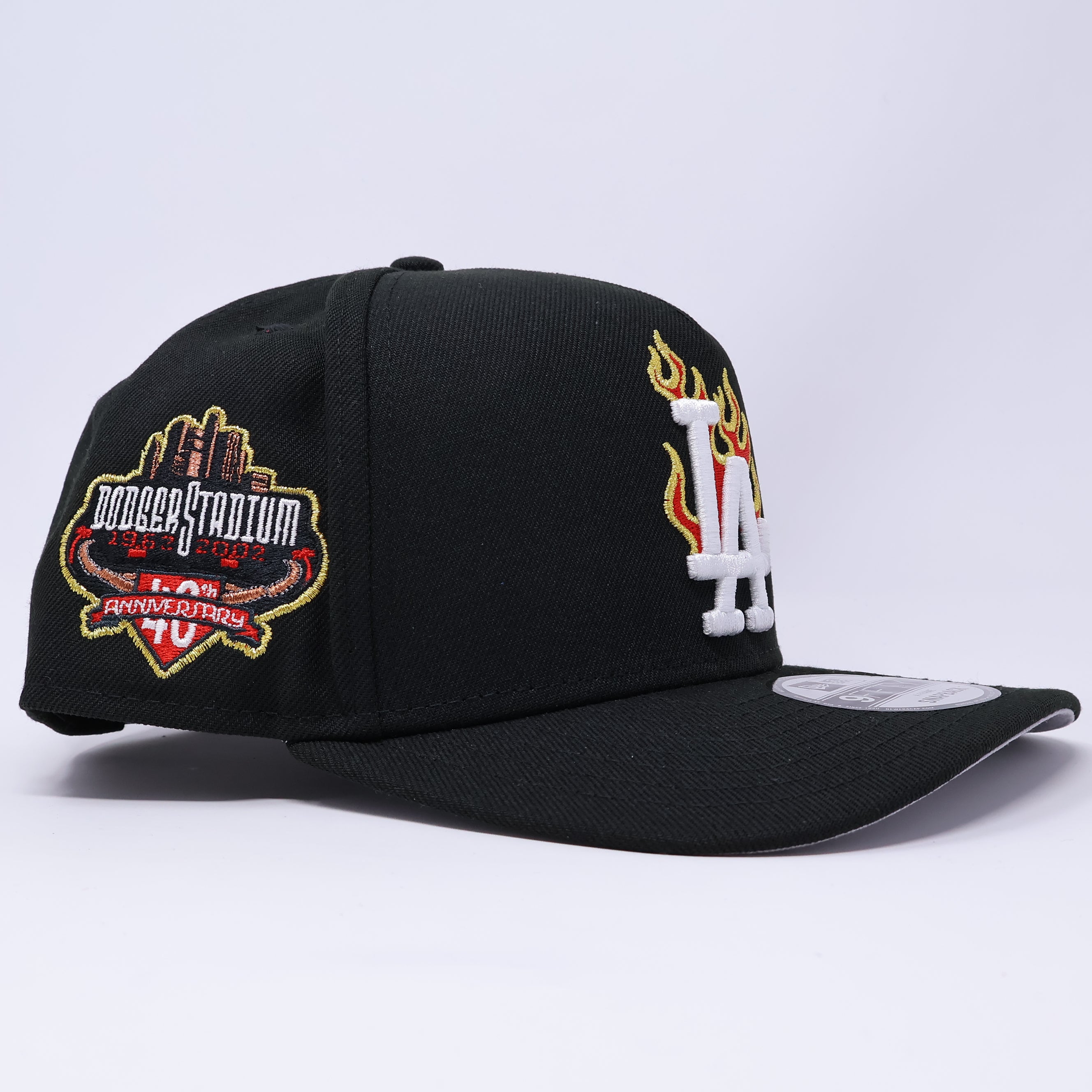 NWT Black Los Angeles Dodgers 40th Anniversary 9Fifty A-Frame New Era Adjustable Snapback Hat 5 Panel