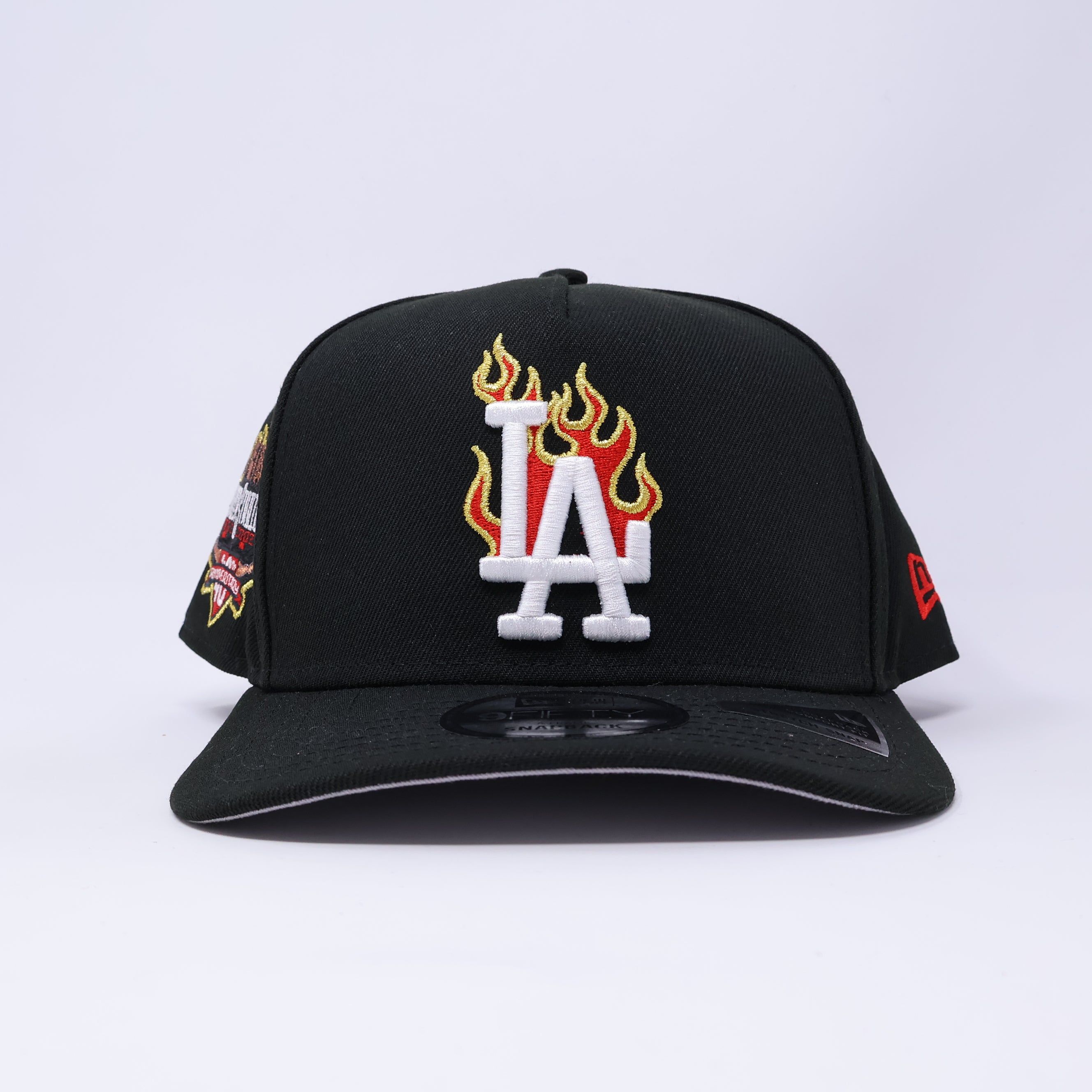 NWT Black Los Angeles Dodgers 40th Anniversary 9Fifty A-Frame New Era Adjustable Snapback Hat 5 Panel