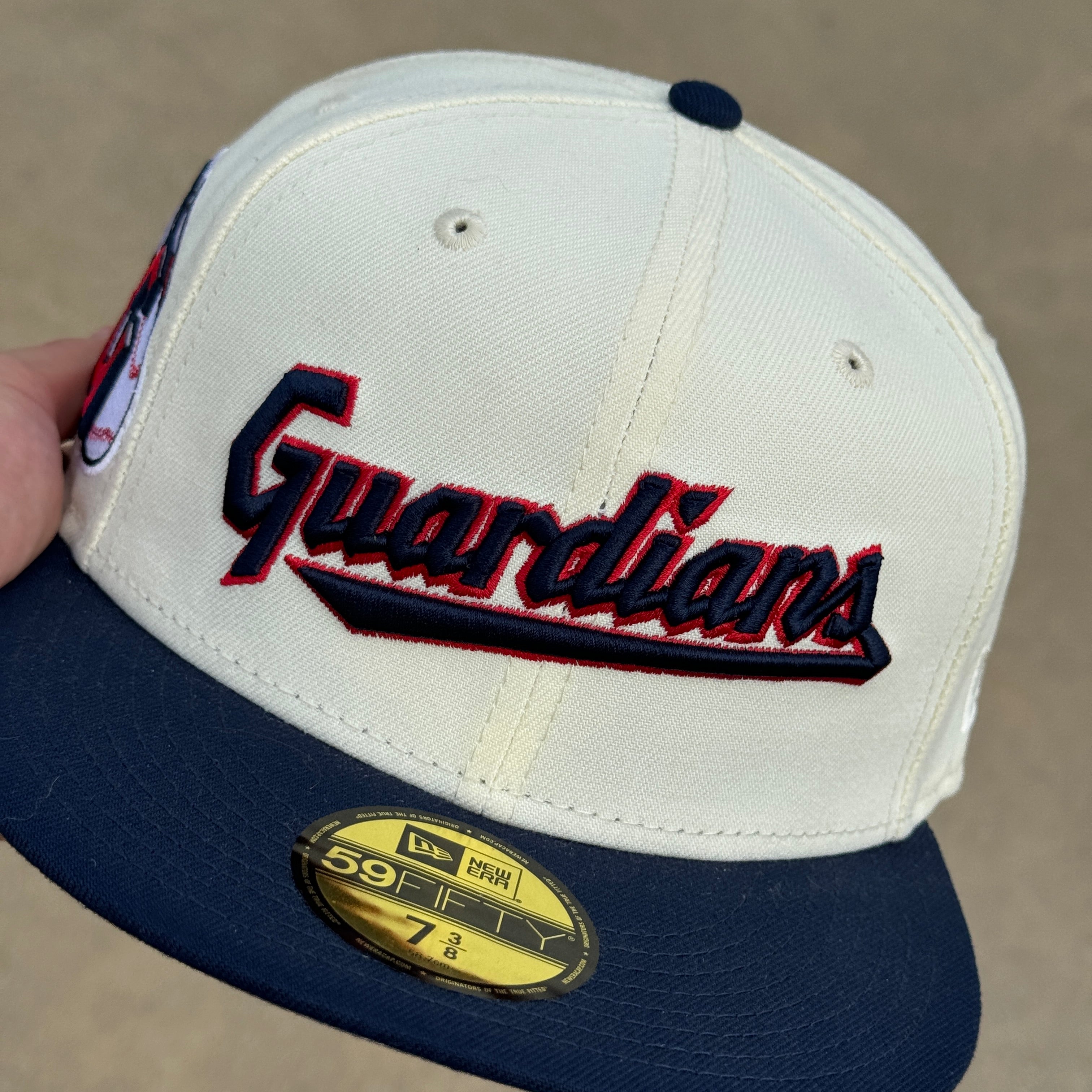 7 3/8 NEW Chrome Cleveland Guardians Indians 59fifty New Era Fitted Hat Cap