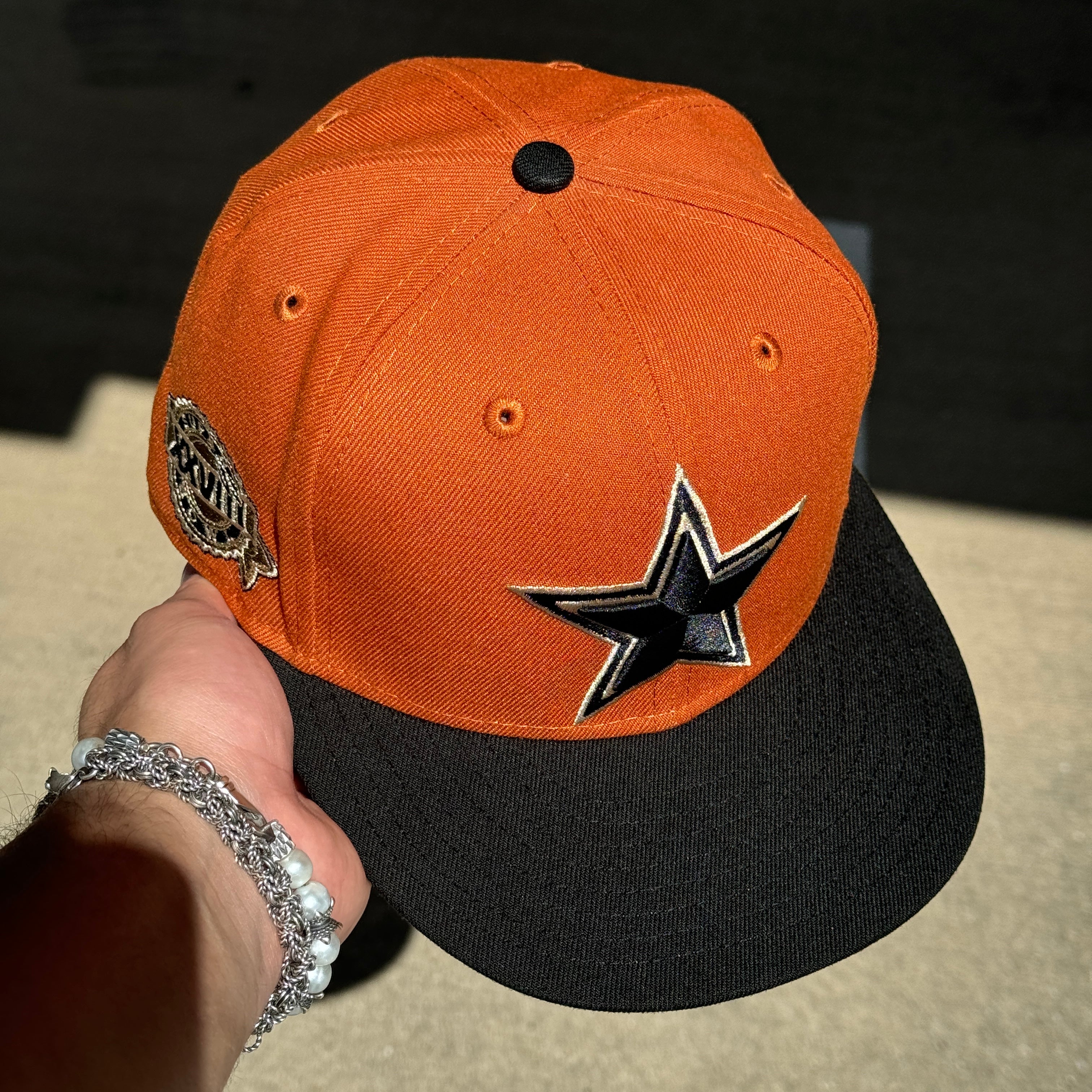 USED 1/2 Orange Rust Dallas Cowboys NFL XXVIII Superbowl 59fifty New Era Fitted Hat Cap