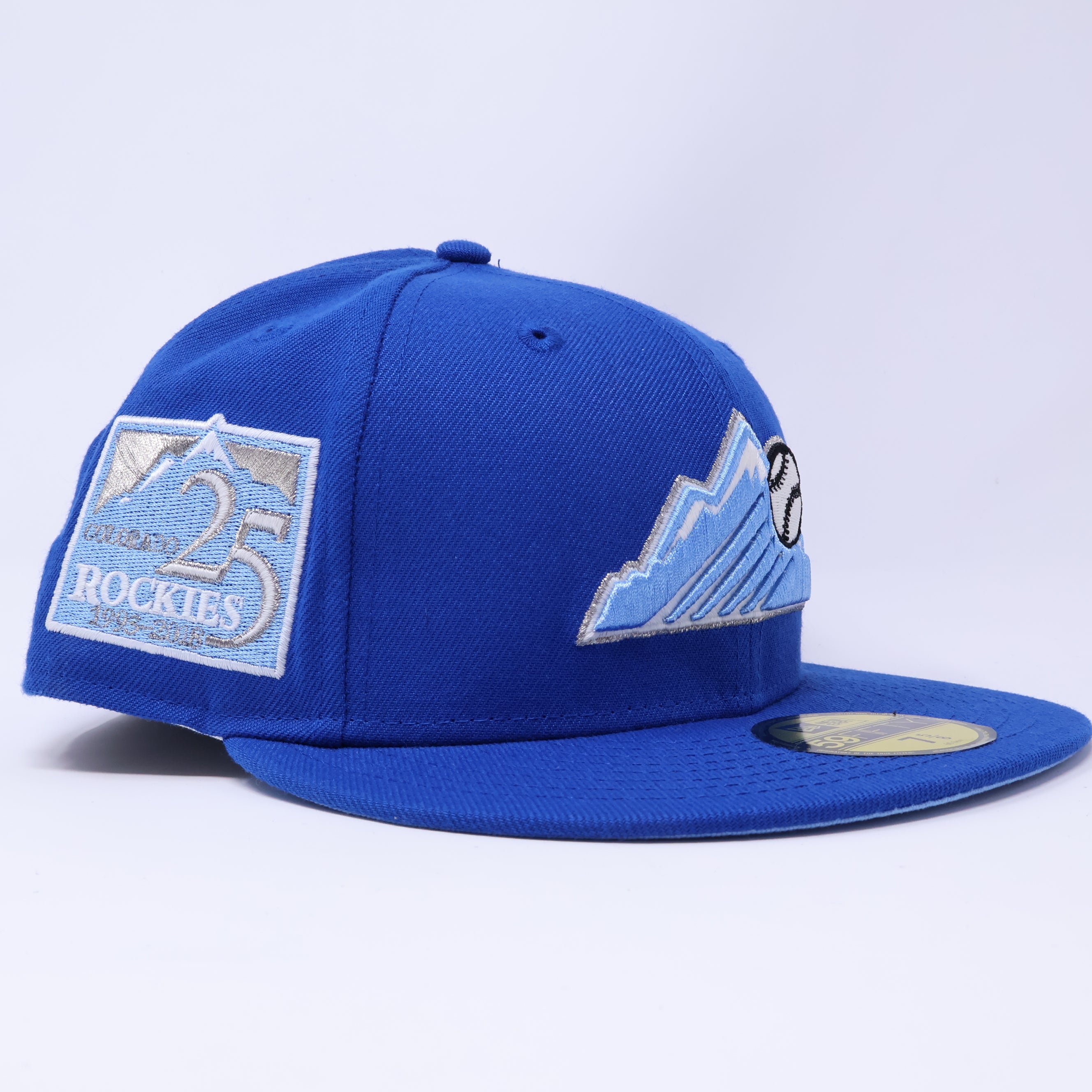 NWT 5/8 Blue Colorado Rockies 25th Anniversary 59fifty New Era Fitted Hat Ca
