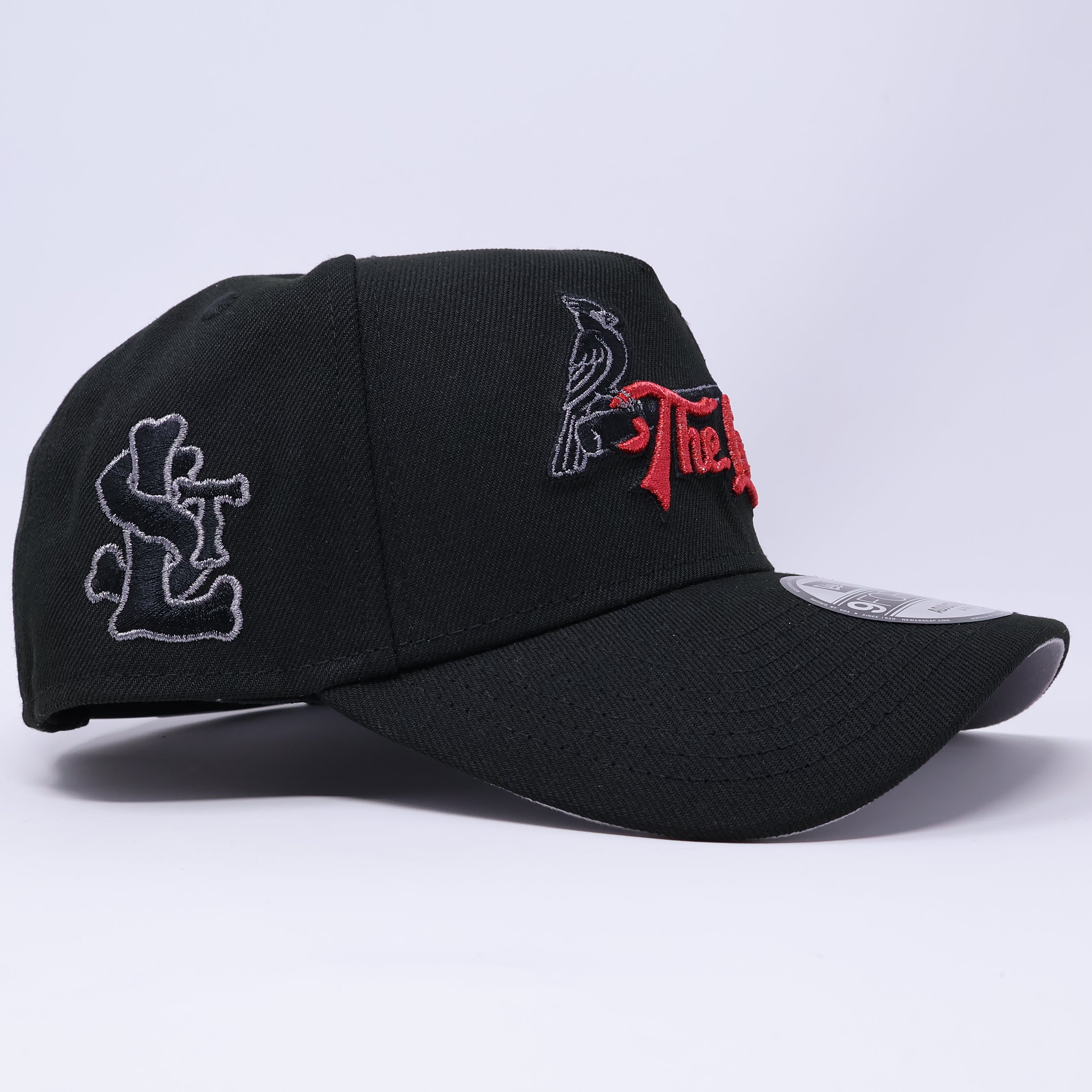 NWT Black St. Louis Cardinals "The Lou" 9Forty A-Frame New Era Adjustable Snapback Hat 5 Panel