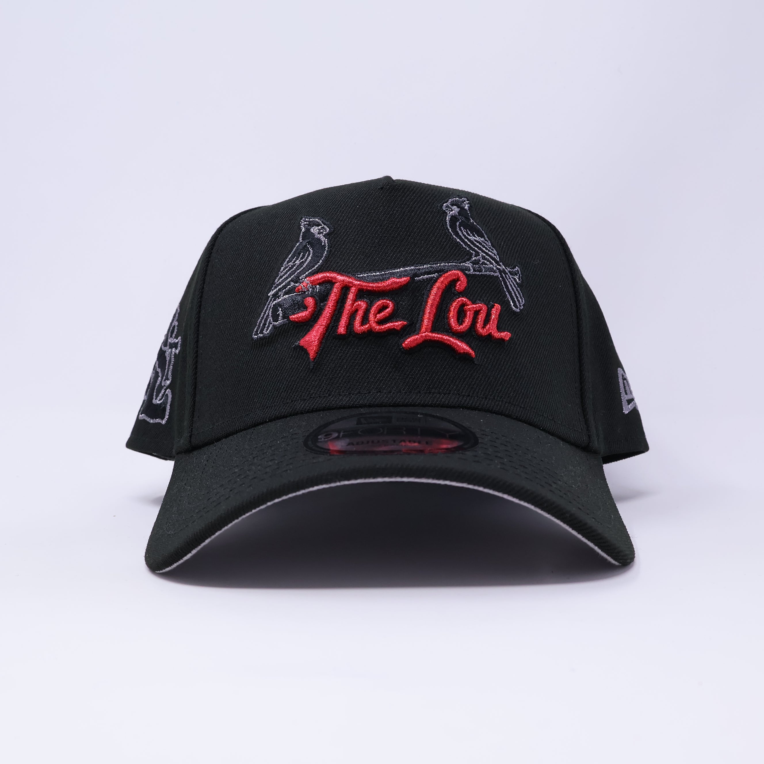 NWT Black St. Louis Cardinals "The Lou" 9Forty A-Frame New Era Adjustable Snapback Hat 5 Panel